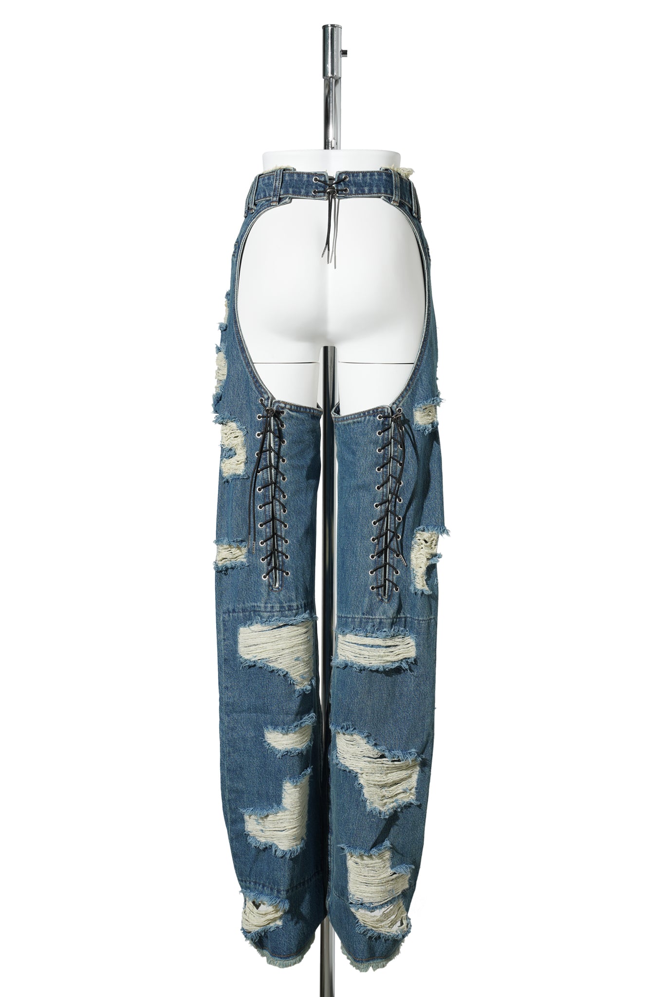 DENIM SHREDDED CHAPS / BLUE