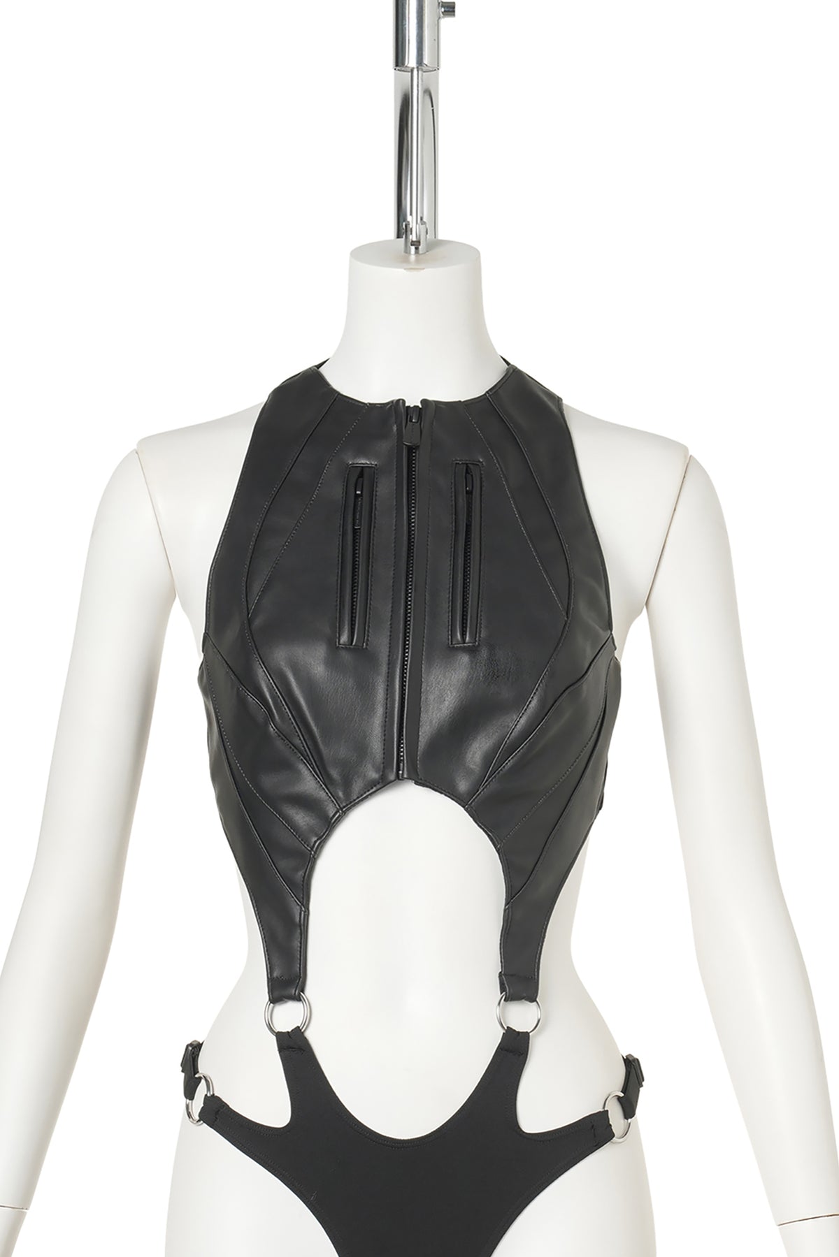CUT OUT BODY - FLAT PANTY / BLACK