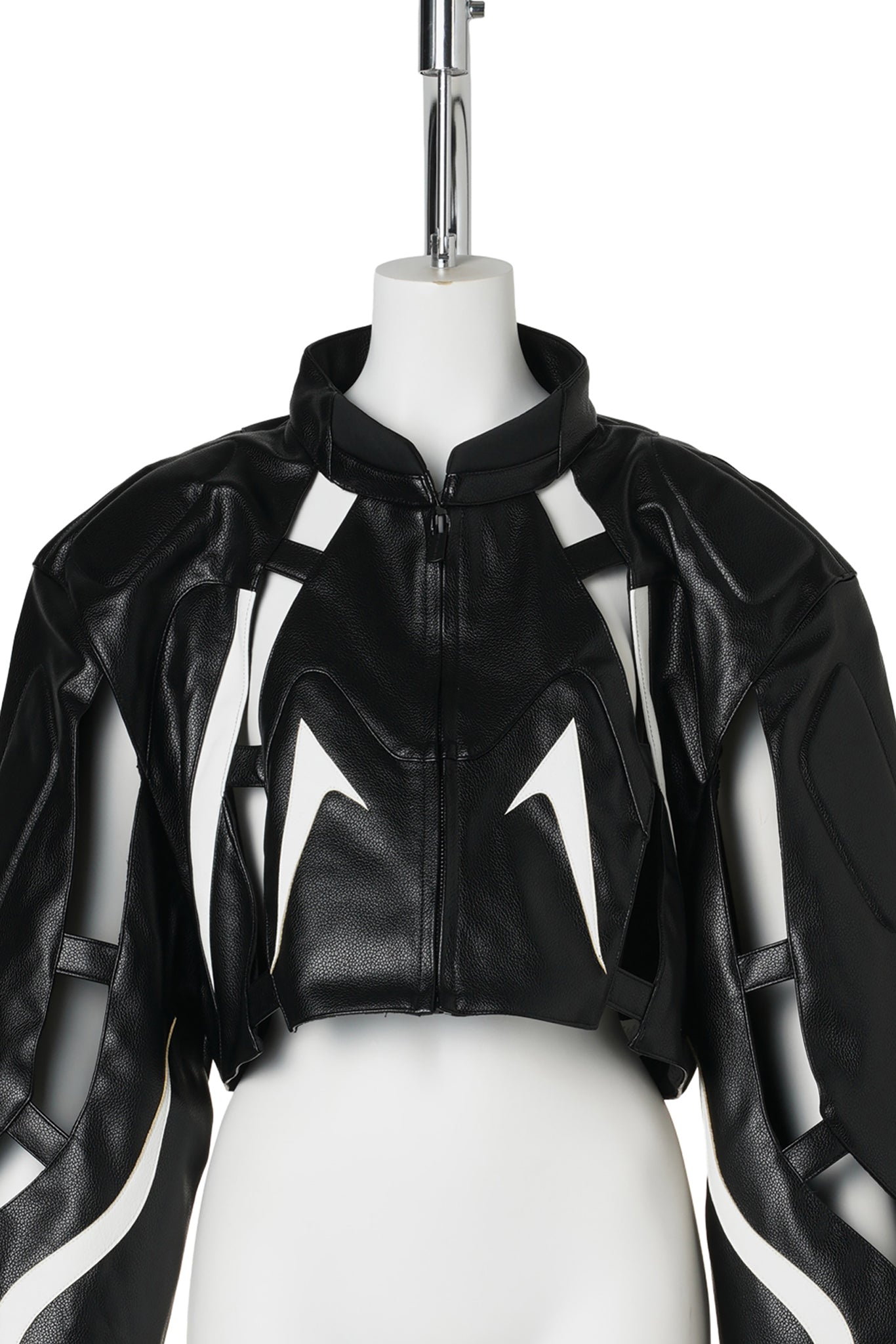 OCTANCE MOTO FLOATING CROP JACKET / BLACK/WHITE