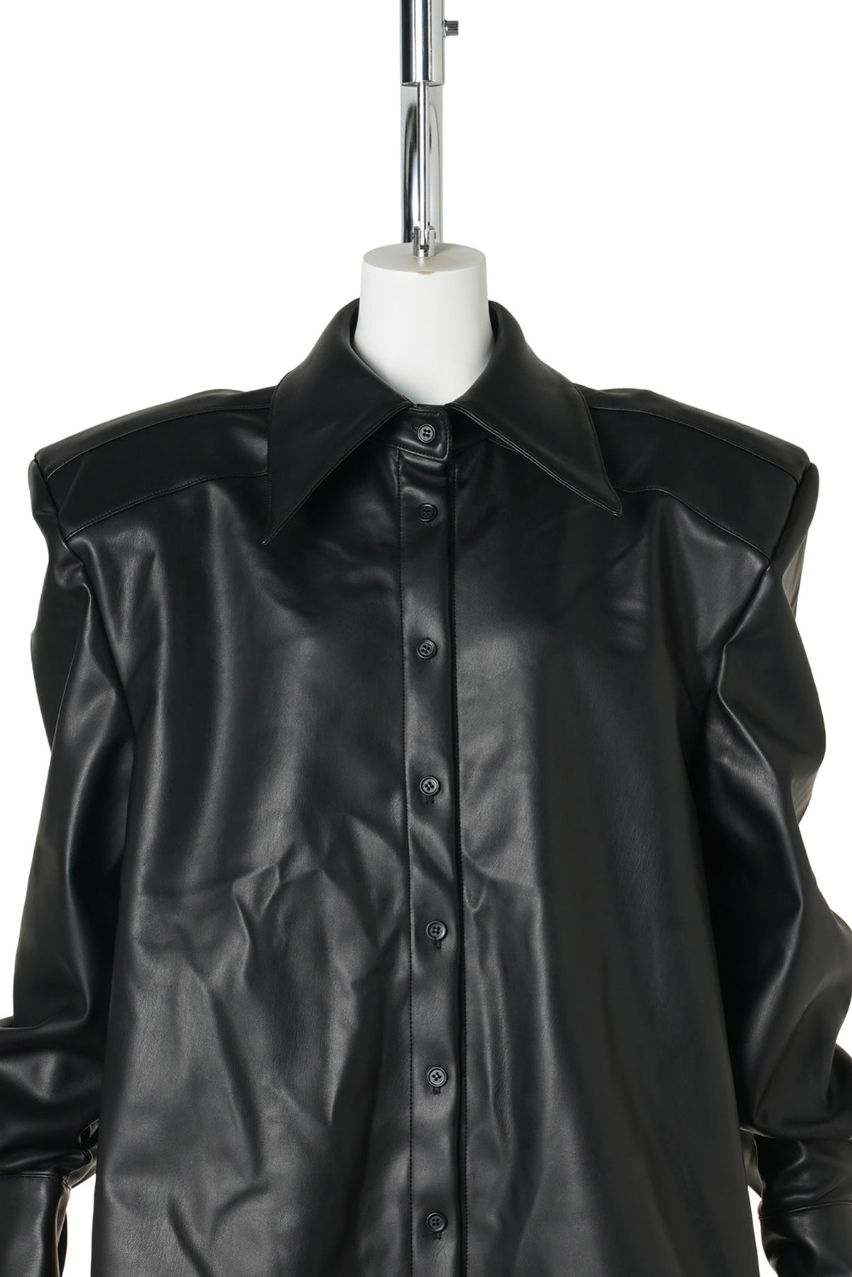 LEATHER POWER SHIRT / BLACK