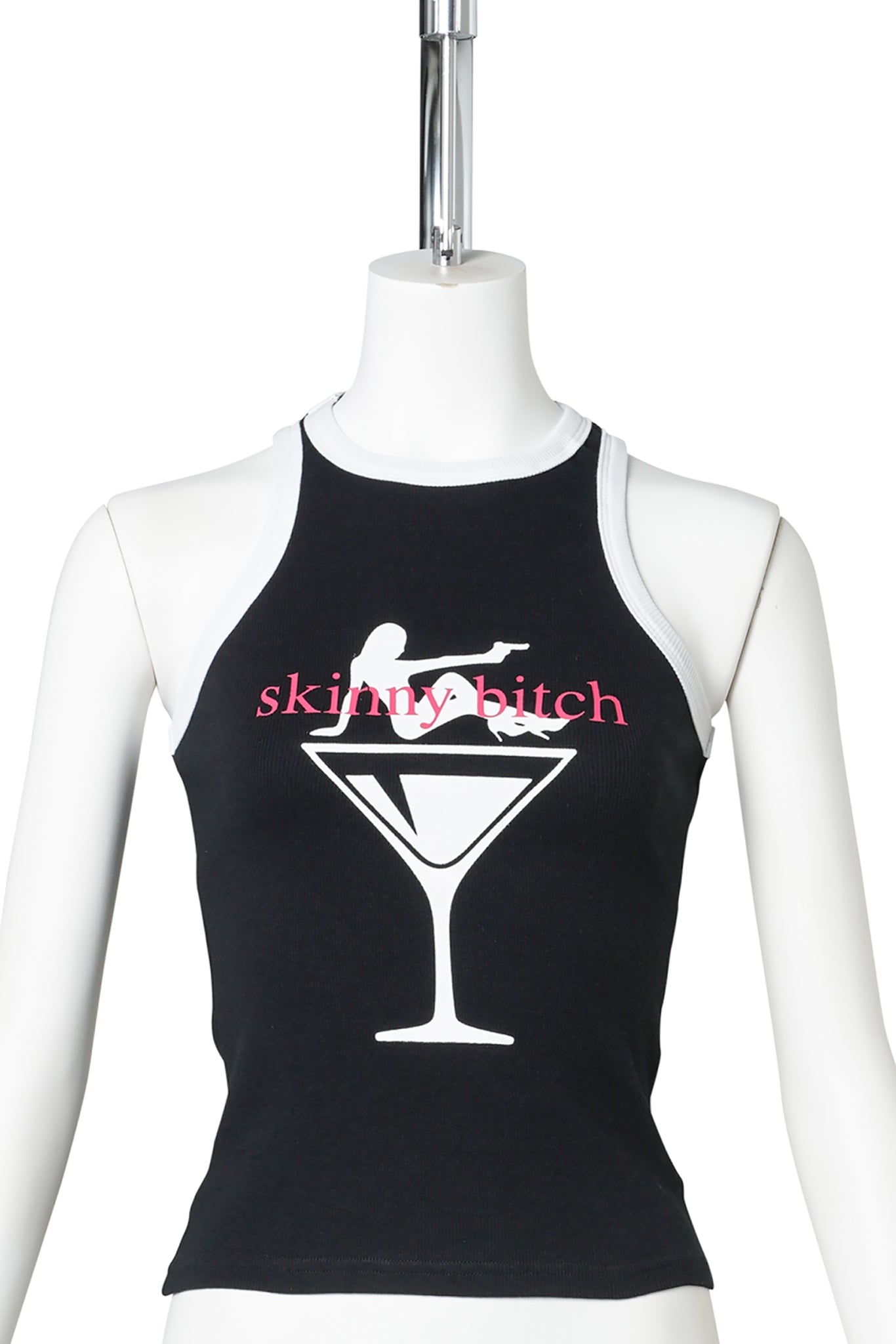 SKINNY B*TCH TANK TOP / BLACK PRINT SKINNY