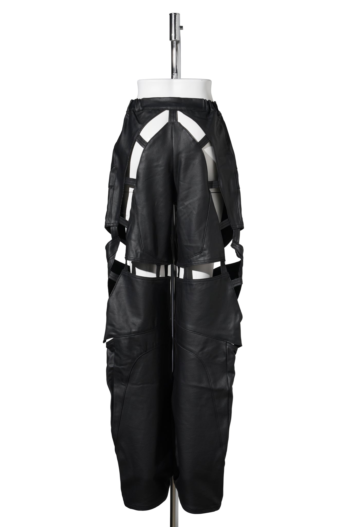 MOTO DENIM FLOATING PANTS / BLACK COATED