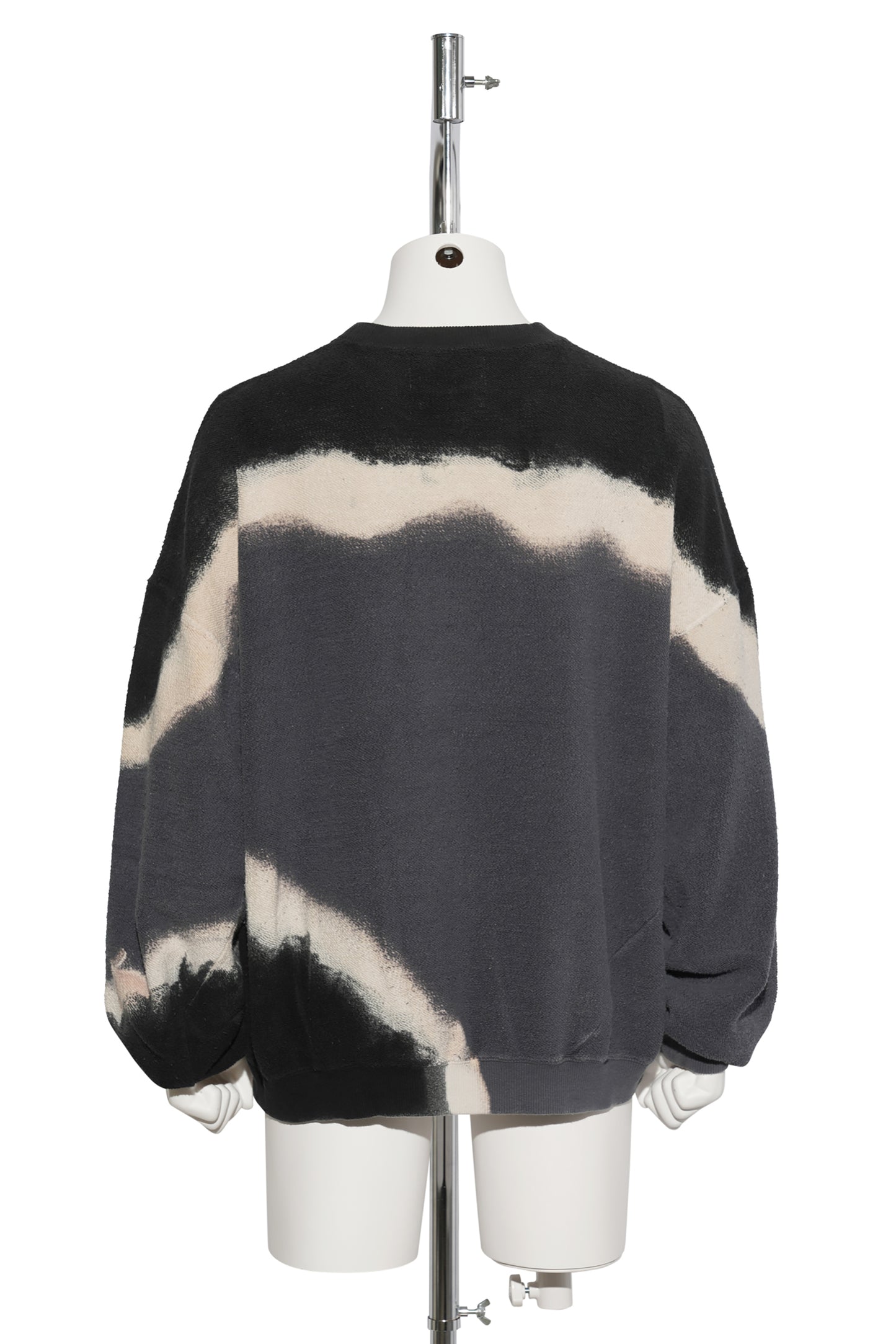 HAND DYE TWIST SWEAT / GRAY/BLACK