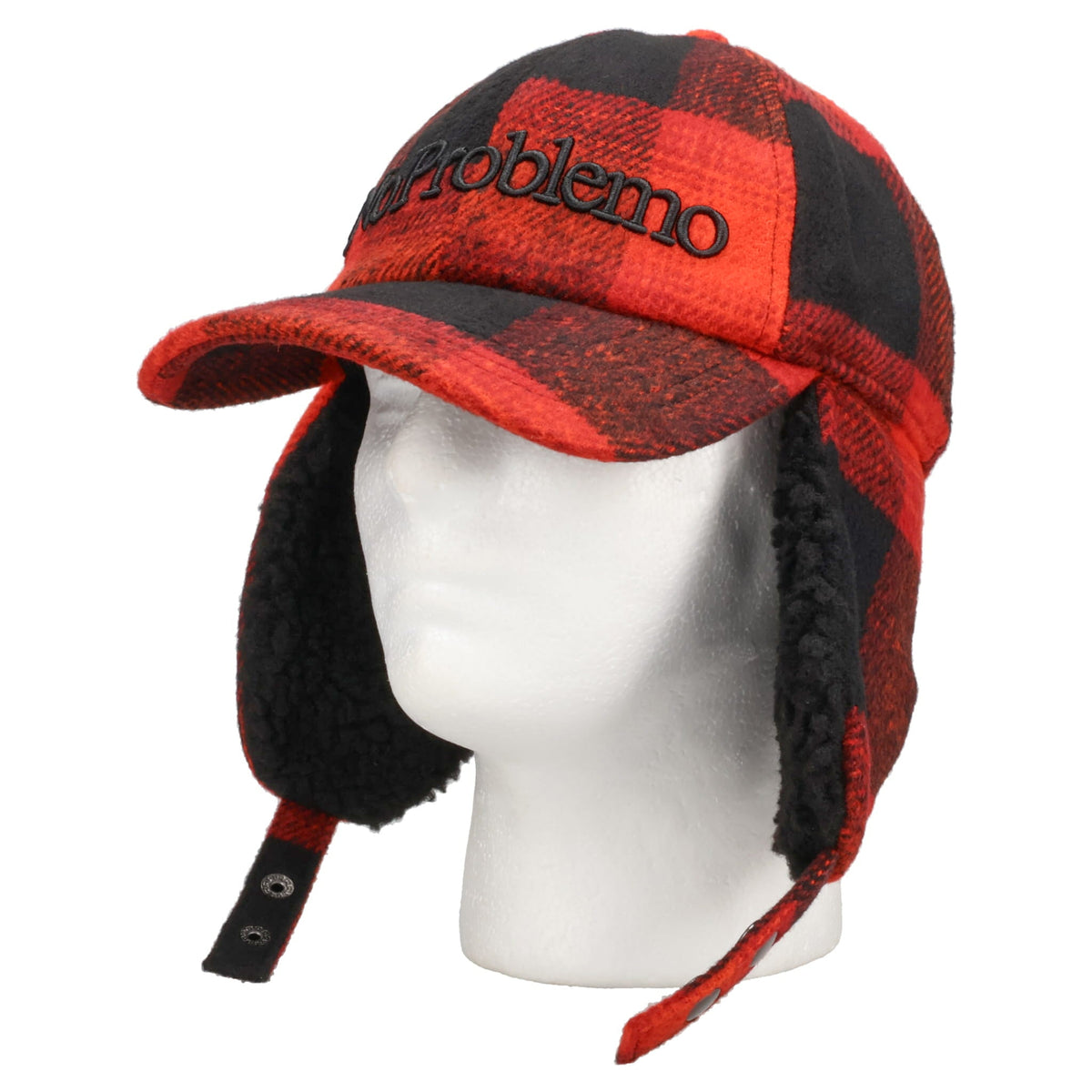 NO PROBLEMO PLAID FLAP CAP MEN / RED