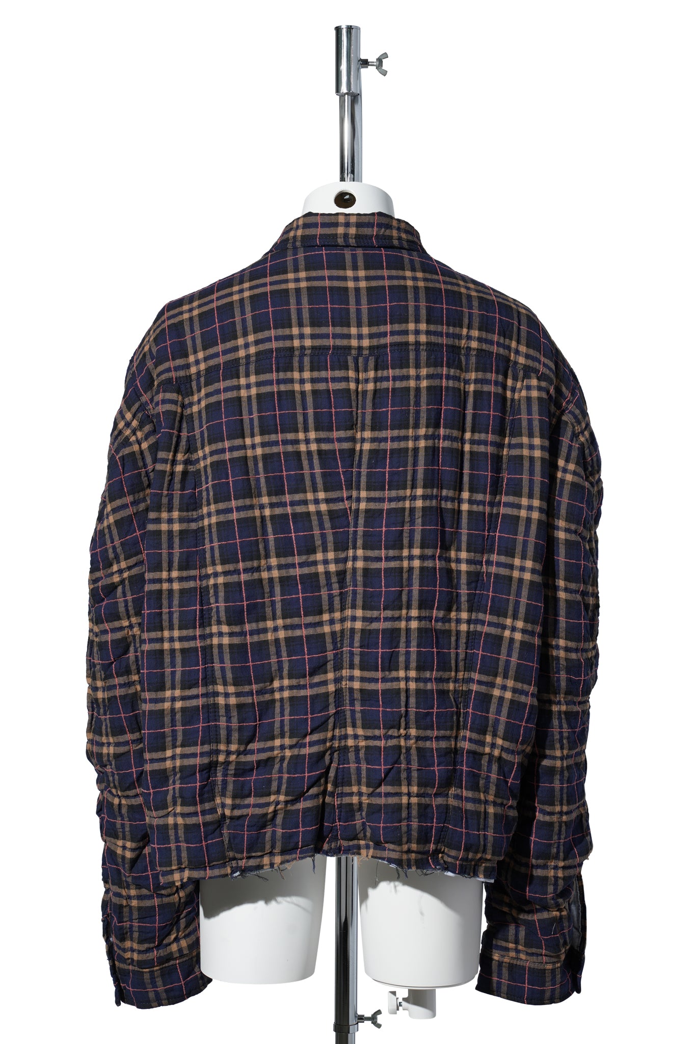 CHECKED SHIRT JACKET / PURPLE/BEIGE