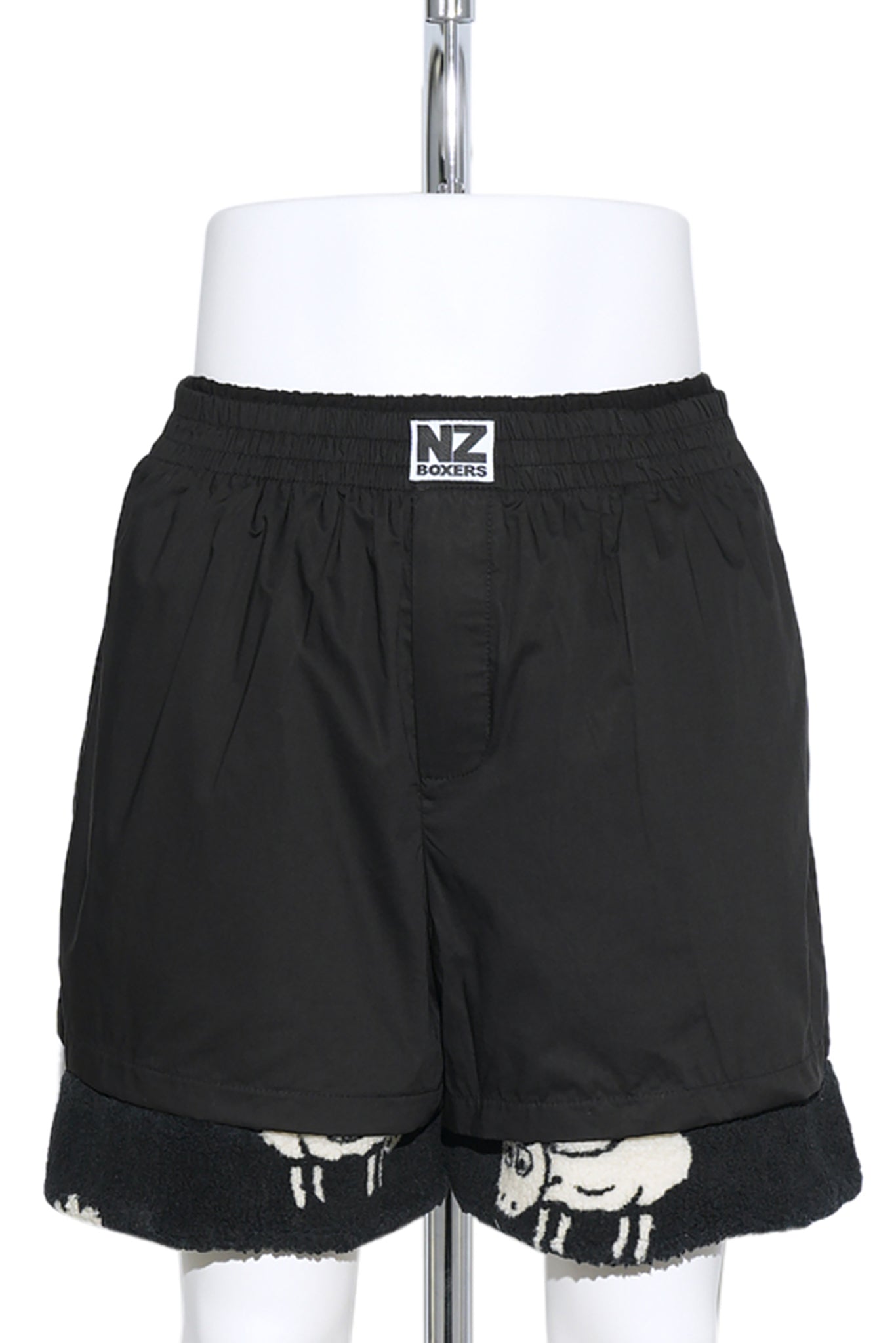 REVERSED UPCYCLED DOUBLE BOXERS / BLACK