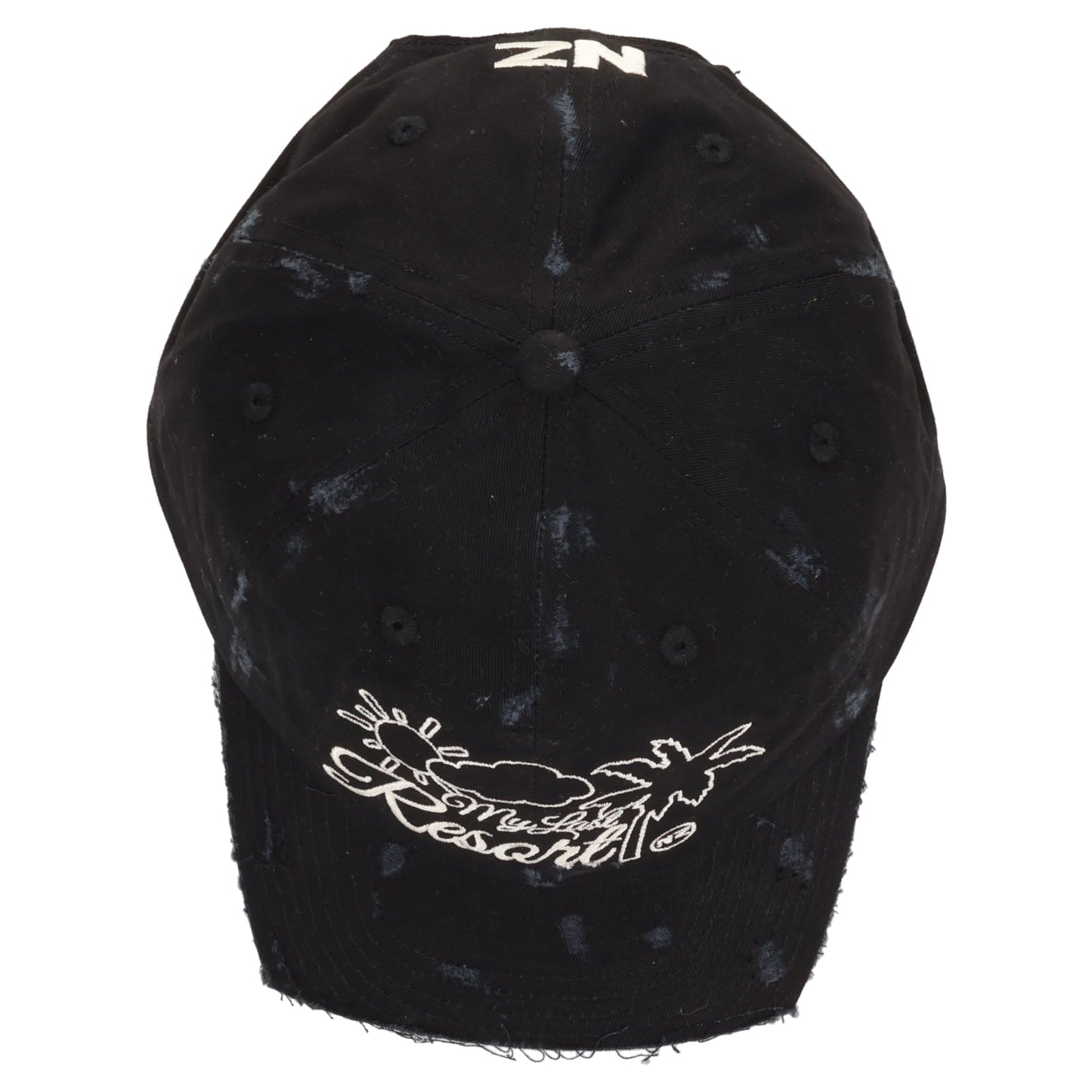 MY LAST RESORT DISTRESSED BASEBALL HAT / BLACK