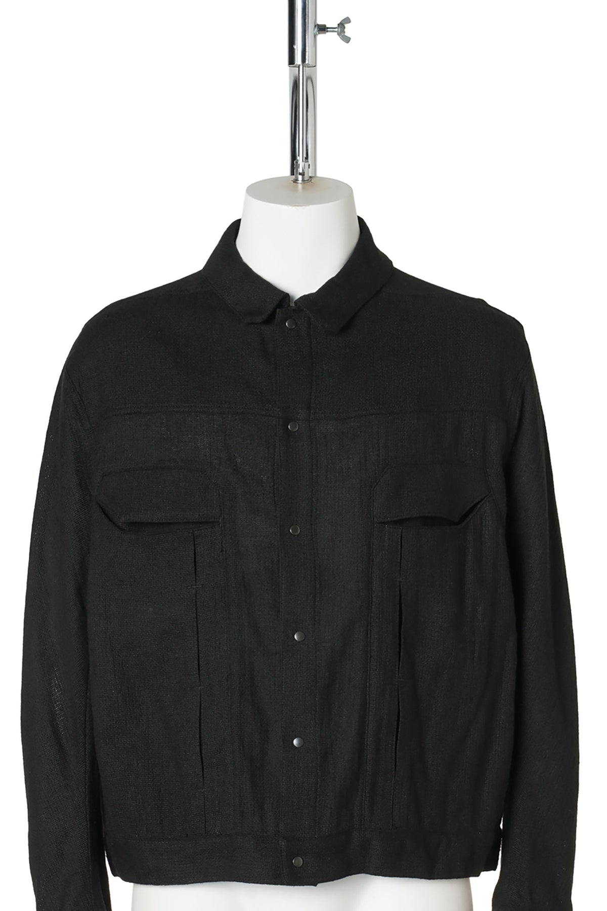 6 POCKET PANEL LINEN JACKET / BLACK