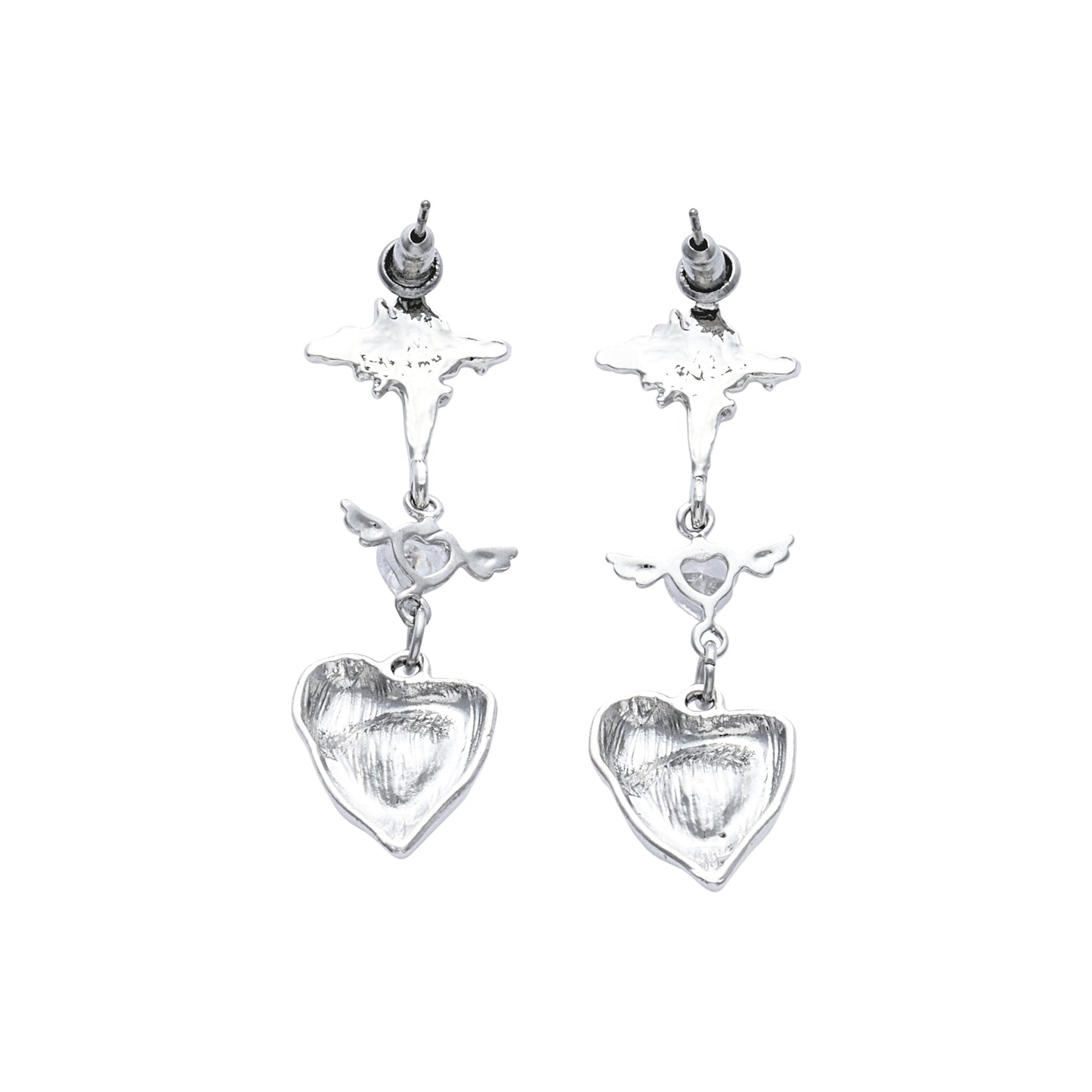 WING HEART DROP EARRINGS