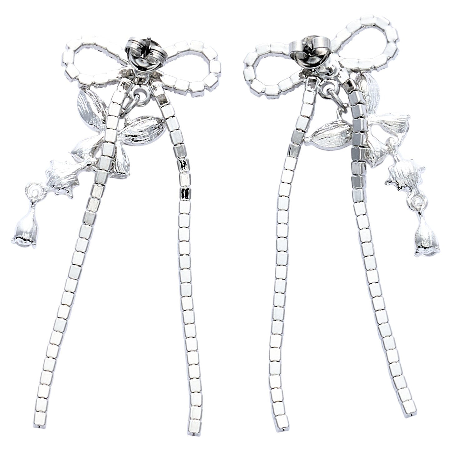 RIBBON BUTTERFLY DROP EARRINGS