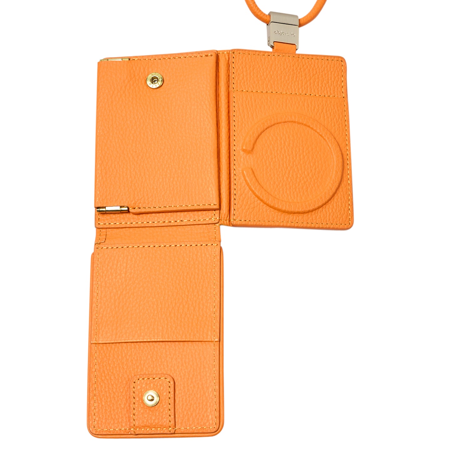 iPhone ACCESSORIES-LEATHER WALLET WITH DETACHABLE STRAP / PUMPKIN