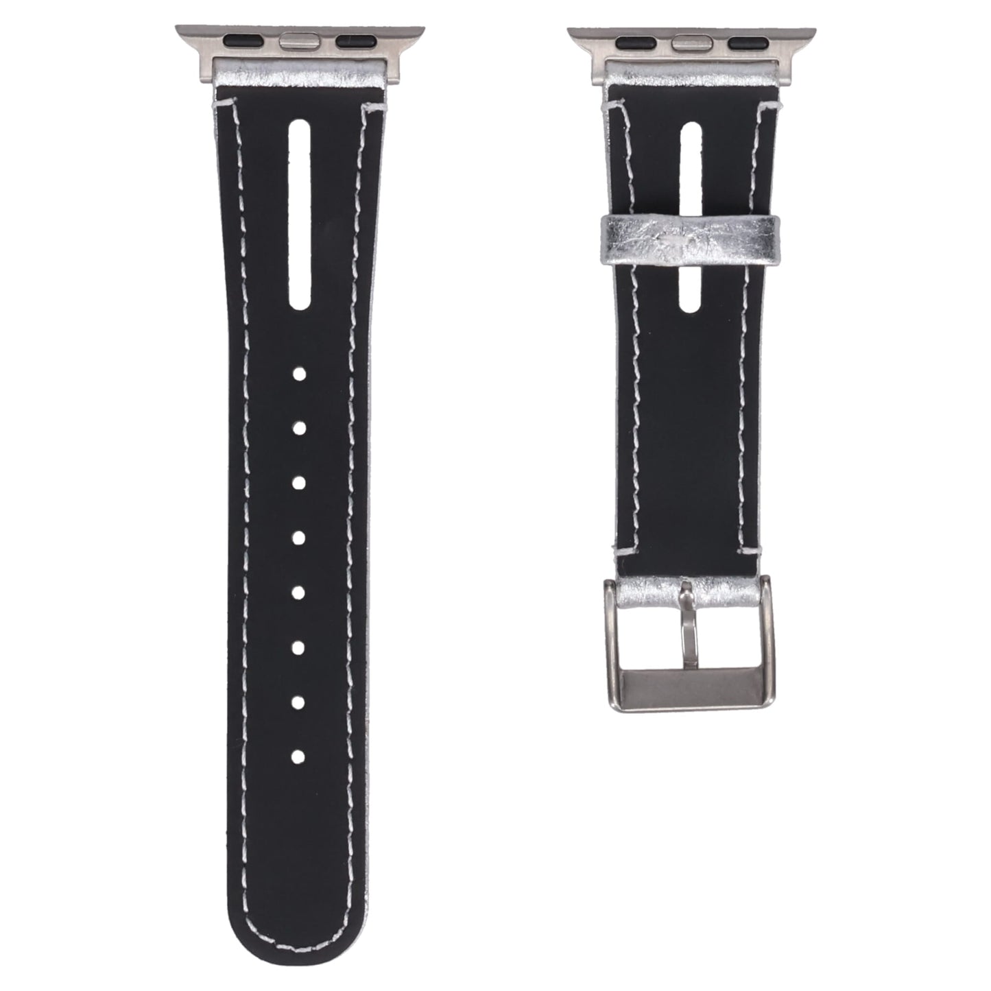 LEATHER HYBRID BAND for Apple Watch / SILVER