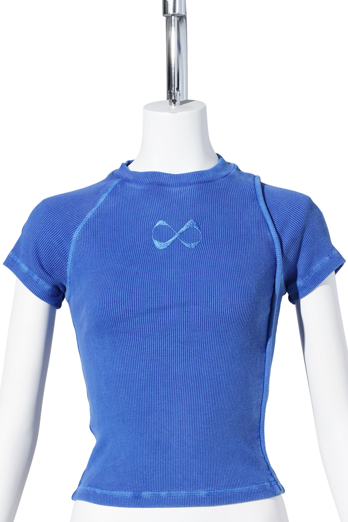 DECONSTRUCTED RIB T-SHIRT / BLUE