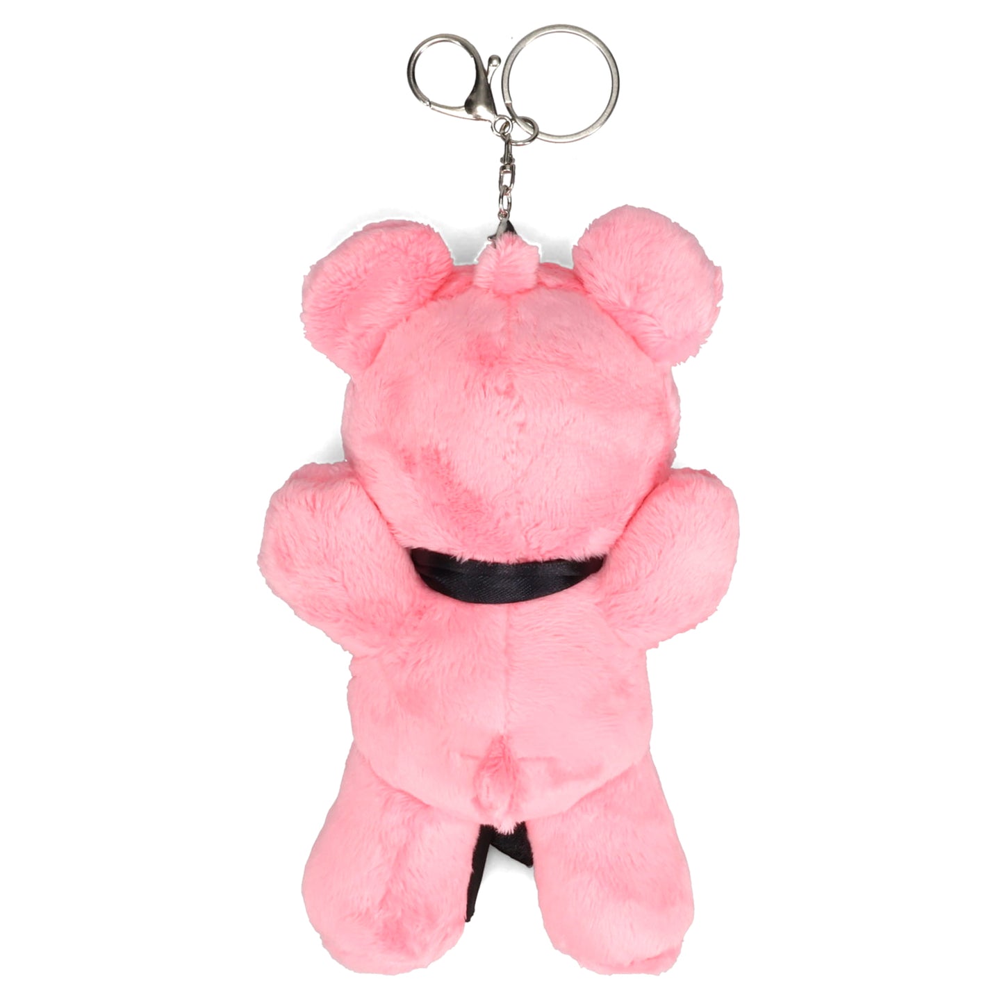 TIE TEDDY KEYCHAIN / PINK AND BLACK