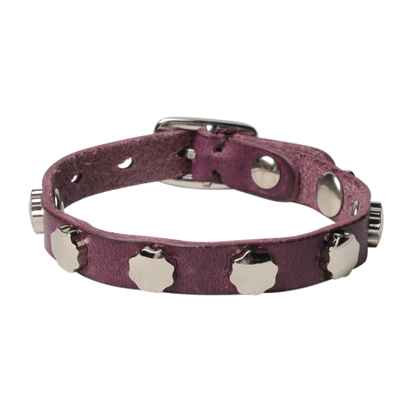 FLOWER BRACELET / MERLOT RED LEATHER