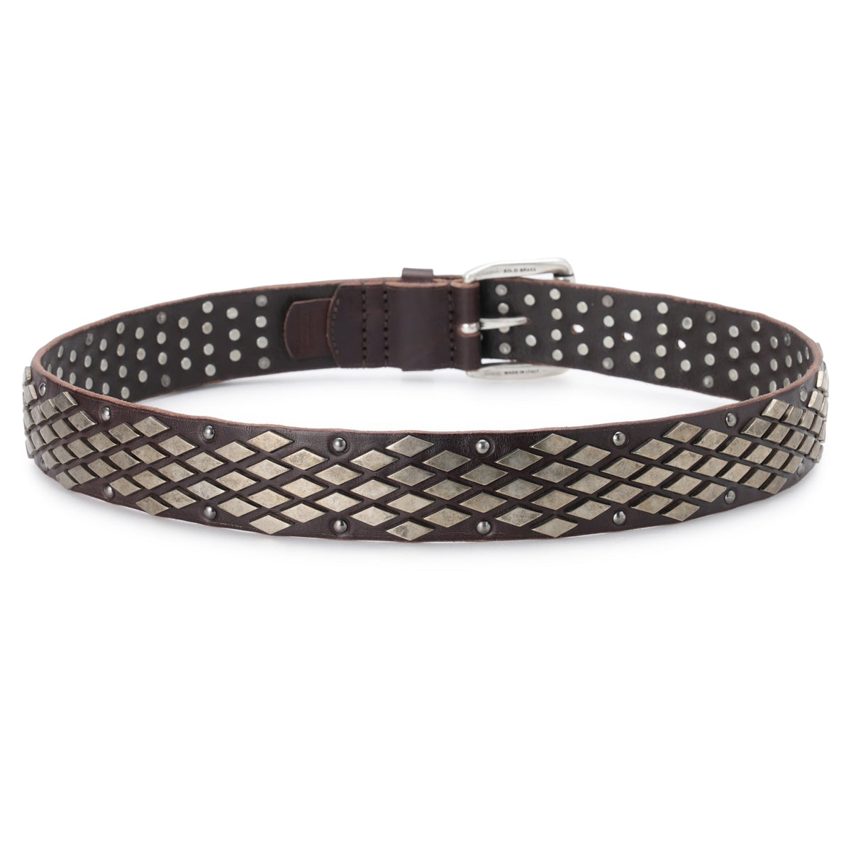 ABSTRACT SNAKE BELT / OILY BROWN COWHIDE