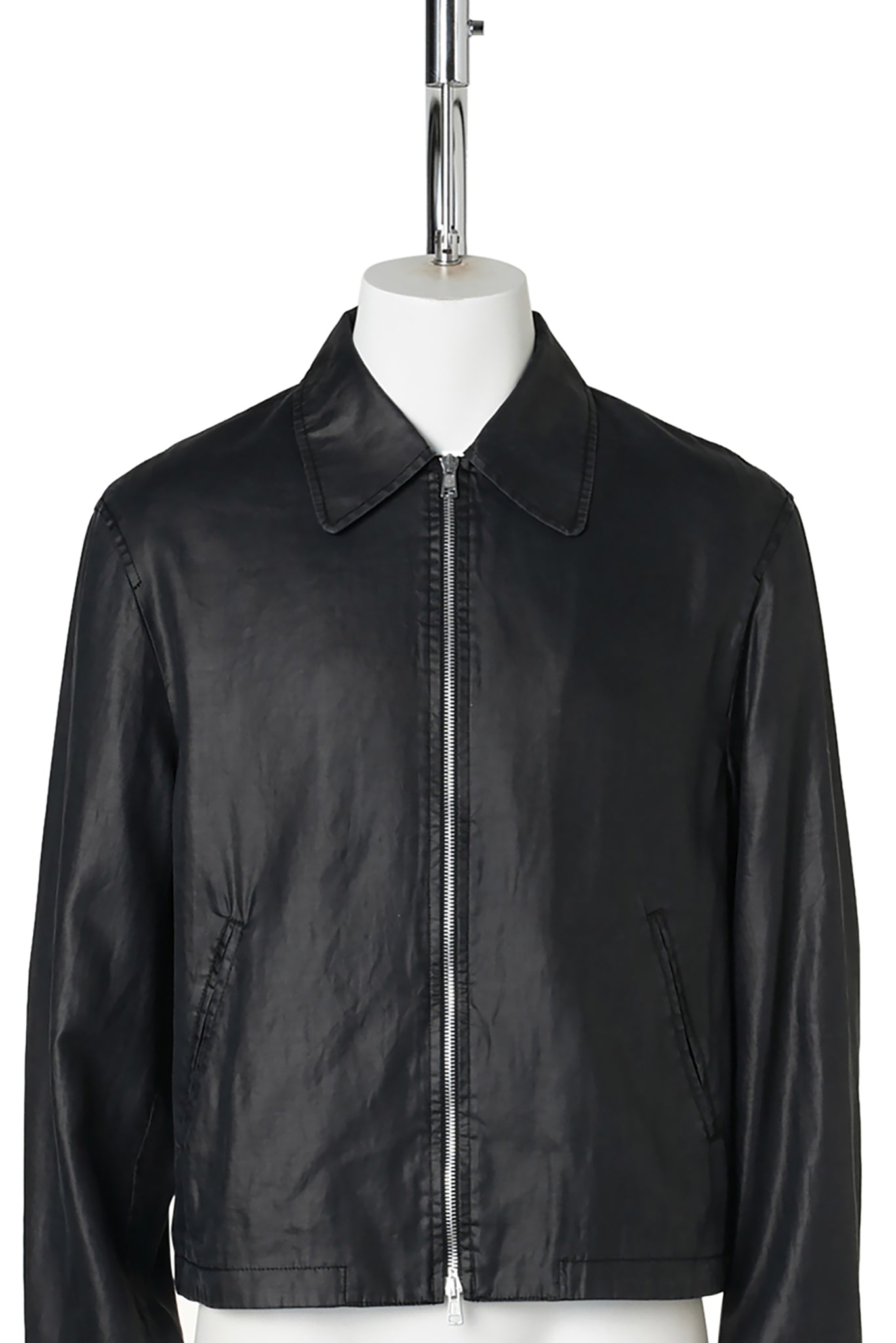 MINI JACKET WORKER / LACQUER BLACK MIRROR TENCEL
