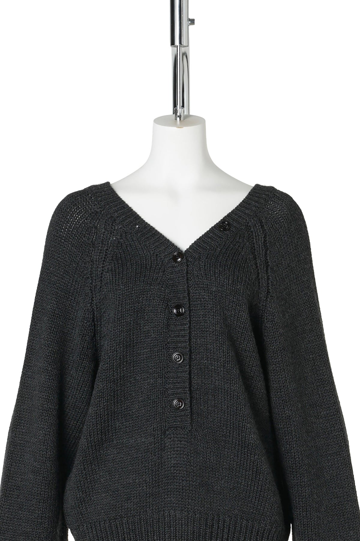 COUNTRY HENLEY / CHARCOAL DRY MERINO WOOL