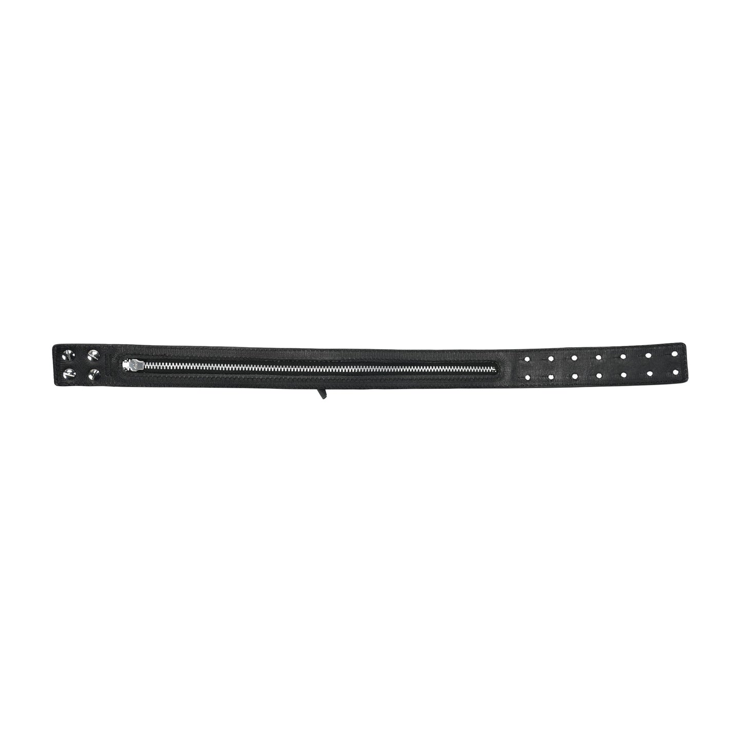 ZIPPED CHOKER / MALLEABLE BLACK BULL HIDE