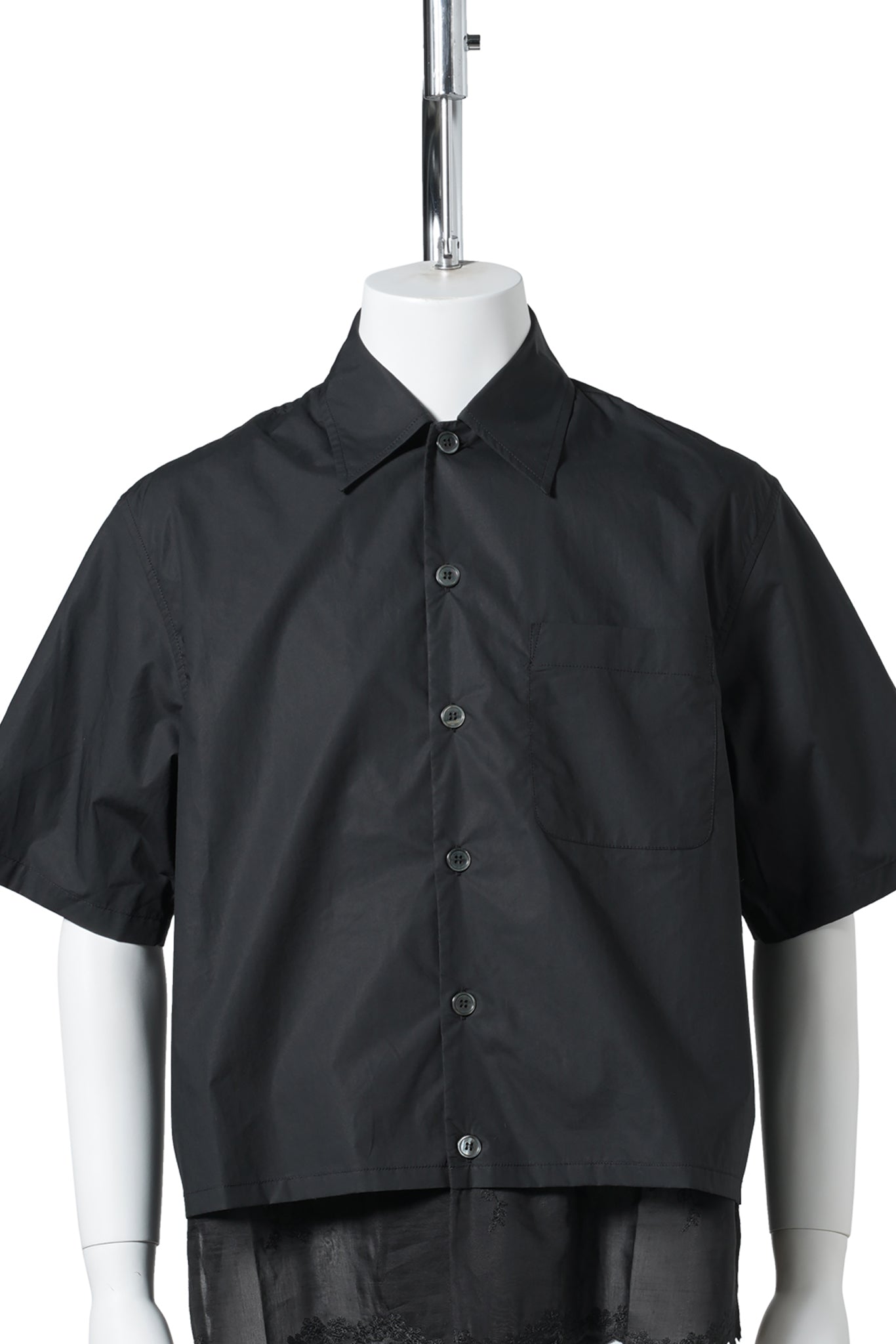 EVERY SHIRT SHORTSLEEVE / VOID BLACK FINE POPLIN