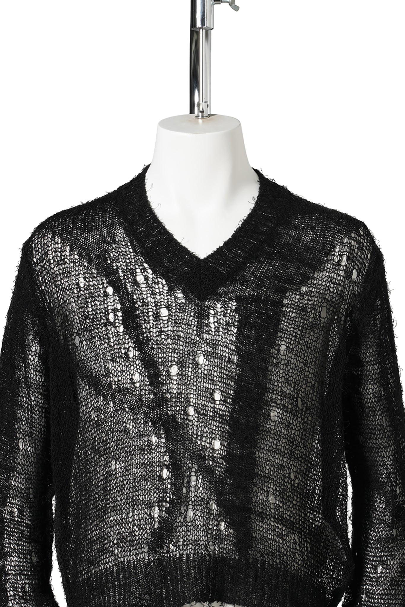 SLOW V-NECK / BLACK RAGGED