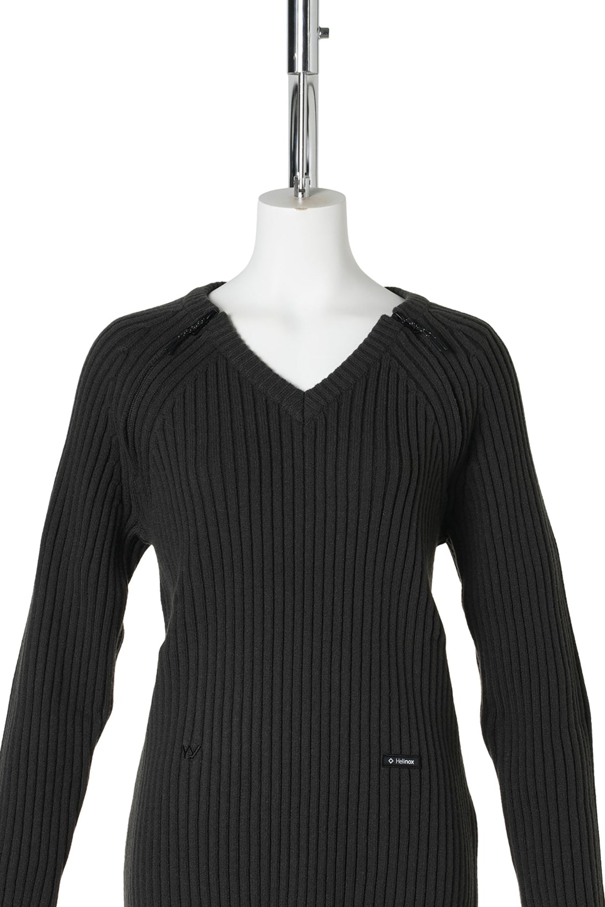 OPEN YY x HELINOX ZIP SLIT KNIT / CHARCOAL GRAY