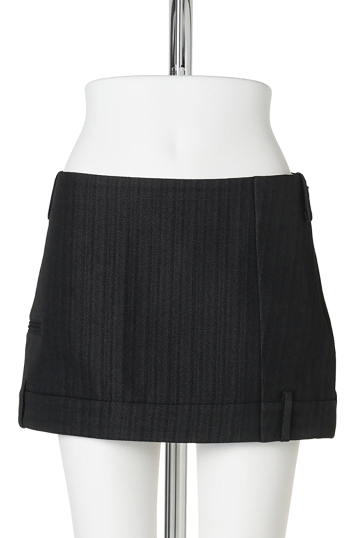 TAILORED TROUSER MINI SKIRT / BLACK