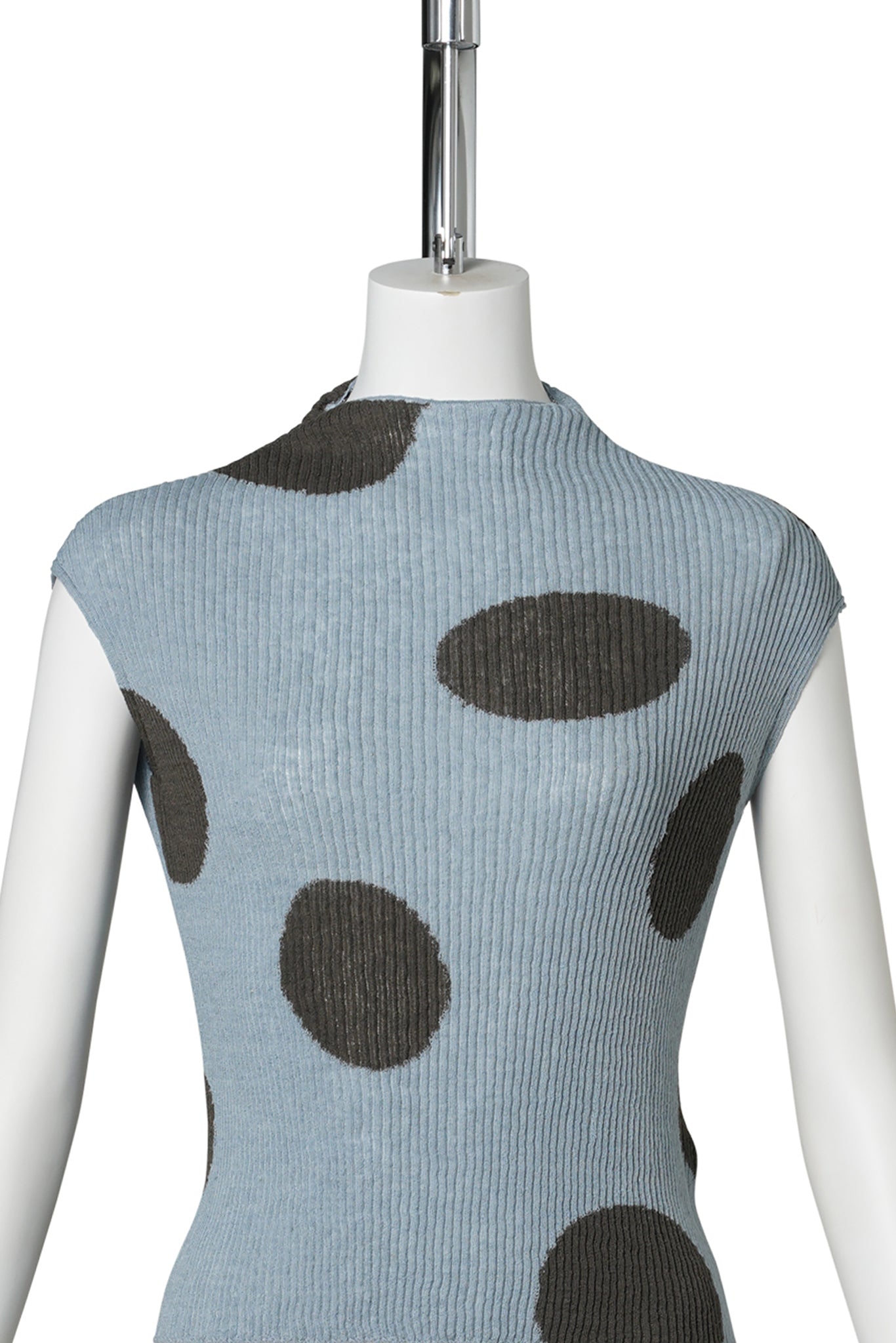 RIBBED DOT TOP / GRAYISH BLUE