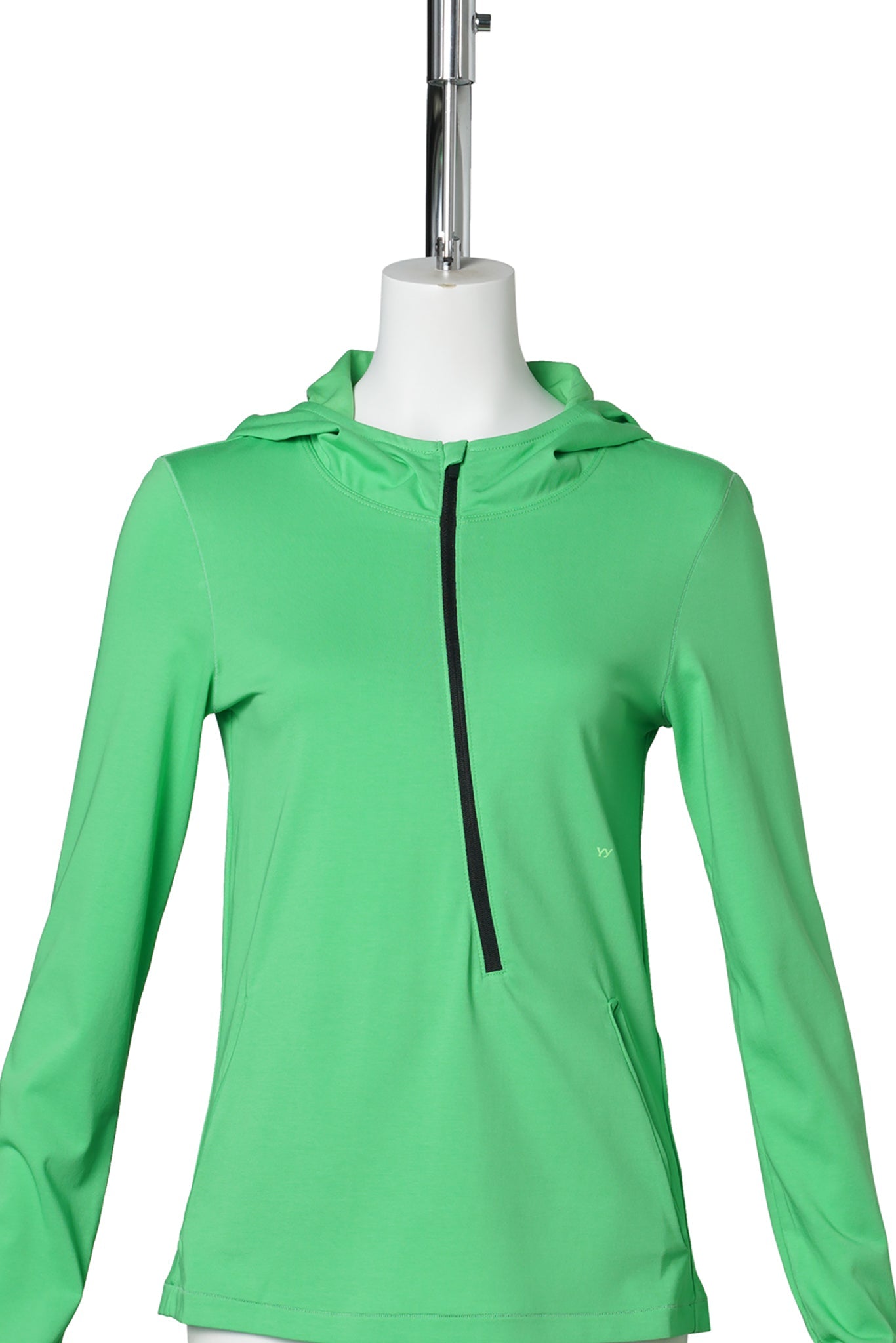 CURVED JERSEY HOODIE / LIME GREEN