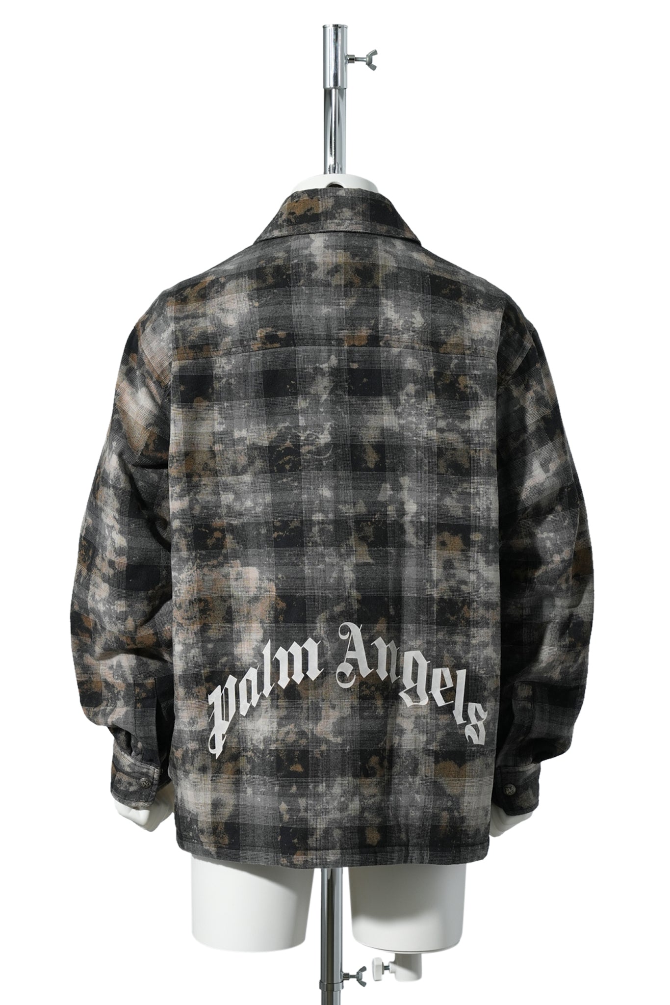 CURVED LOGO CHECK OVERSHIRT / 0903:GREY OFF WHITE
