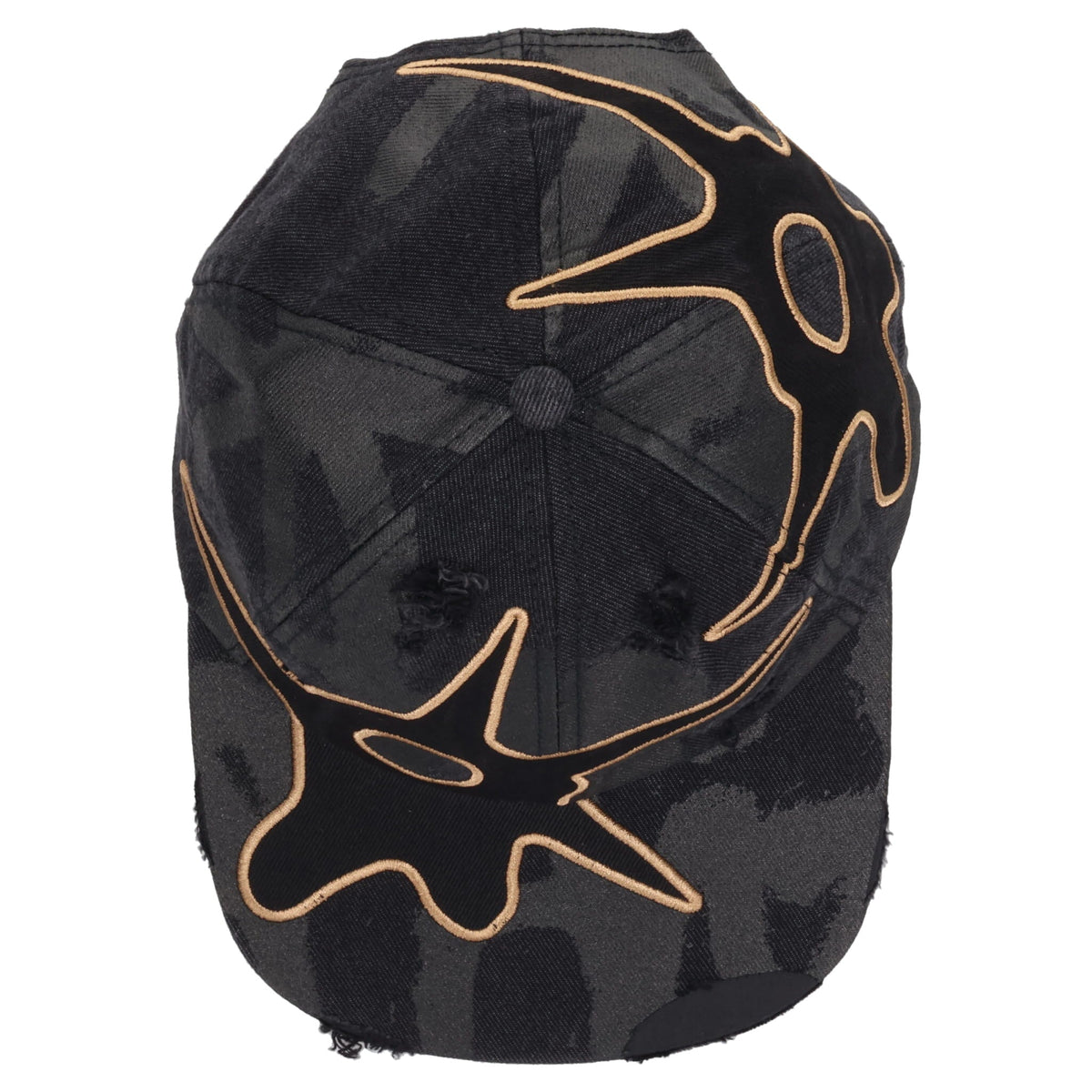 DISTRESSED URCHIN TAG BASEBALL CAP / BLACK WASH