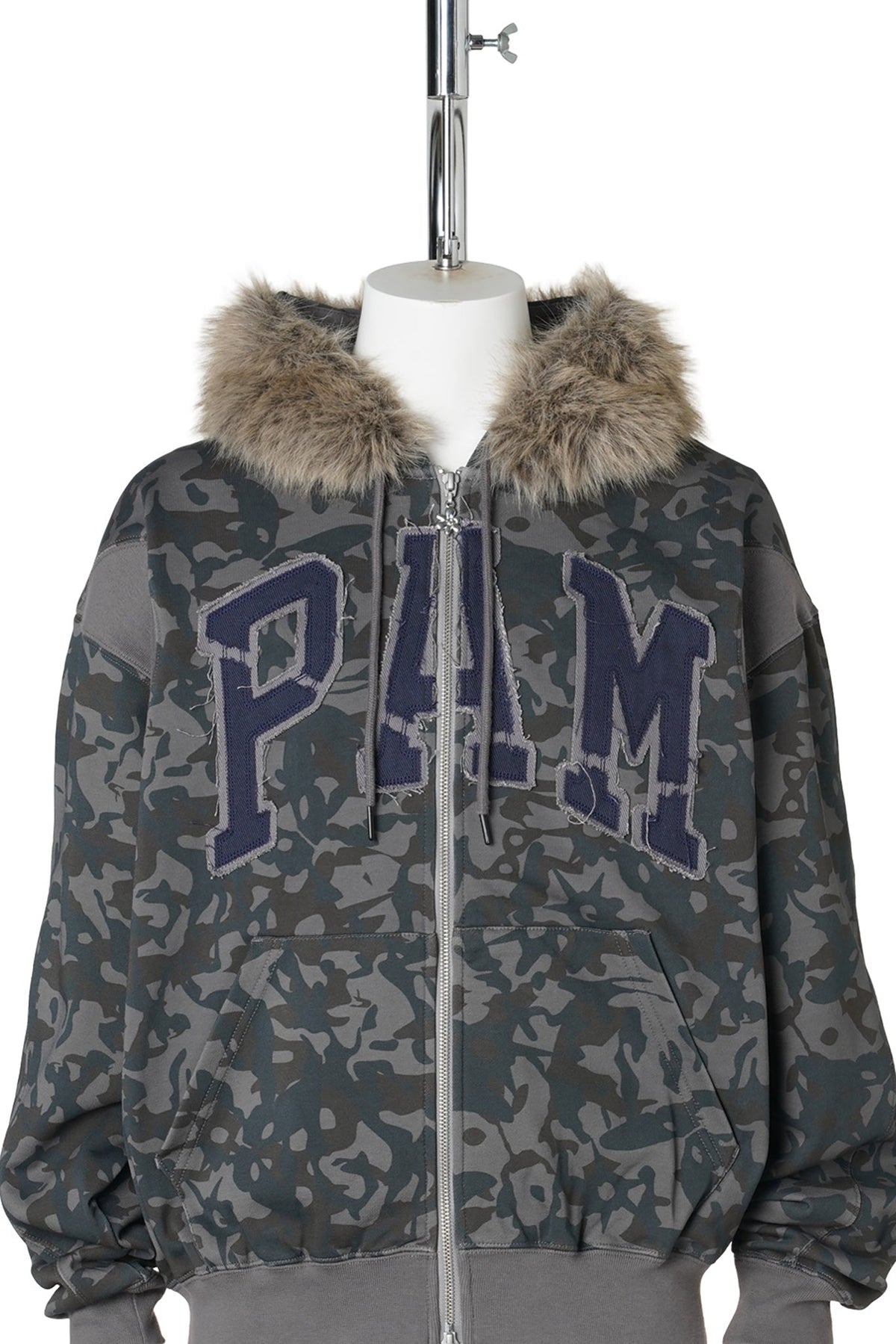 ABC FUR TRIM HOODED ZIP THRU SWEAT / ABC