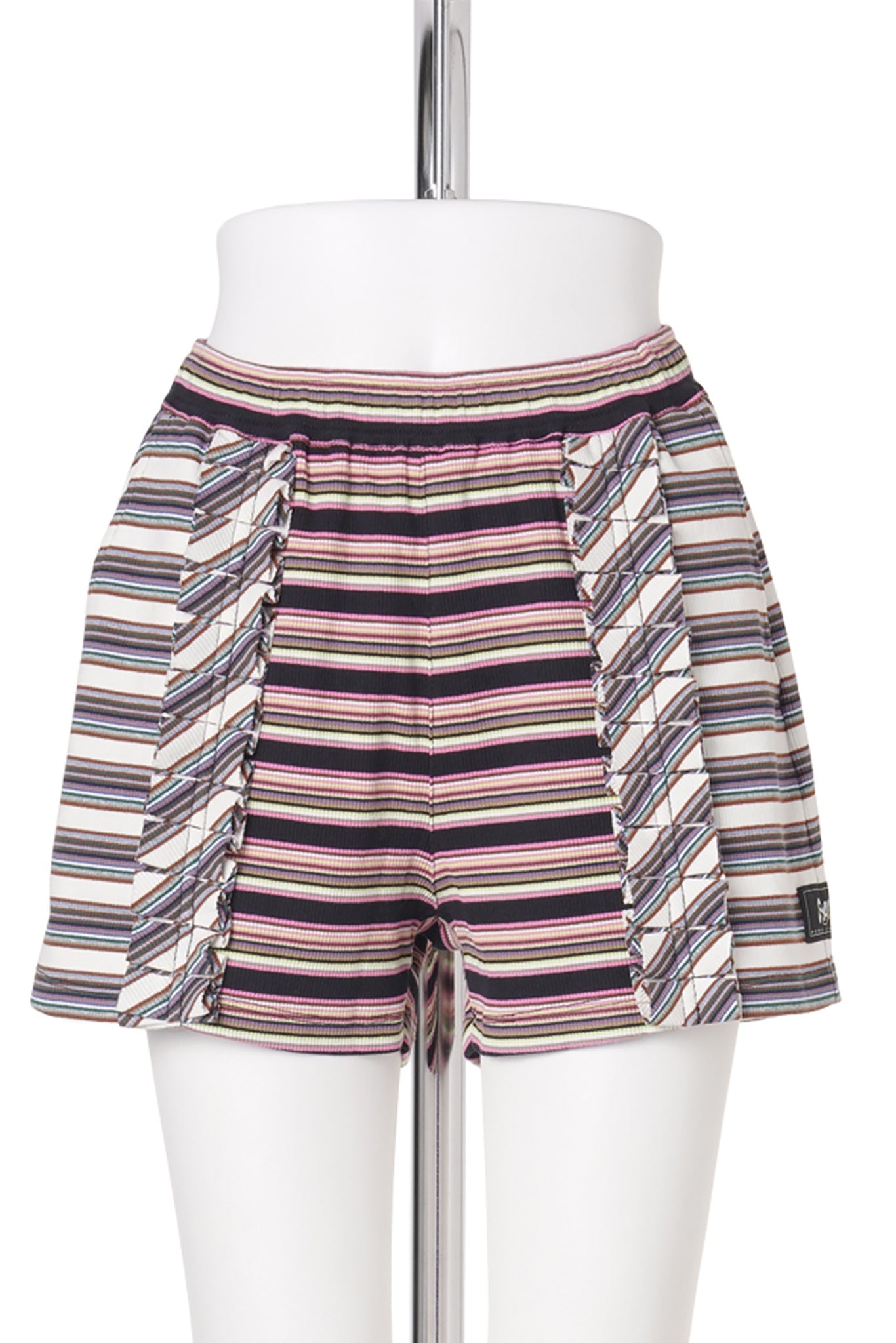 LINE WALK RUFFLE STRIPE SHORTS / ALL SORTS STRIPE