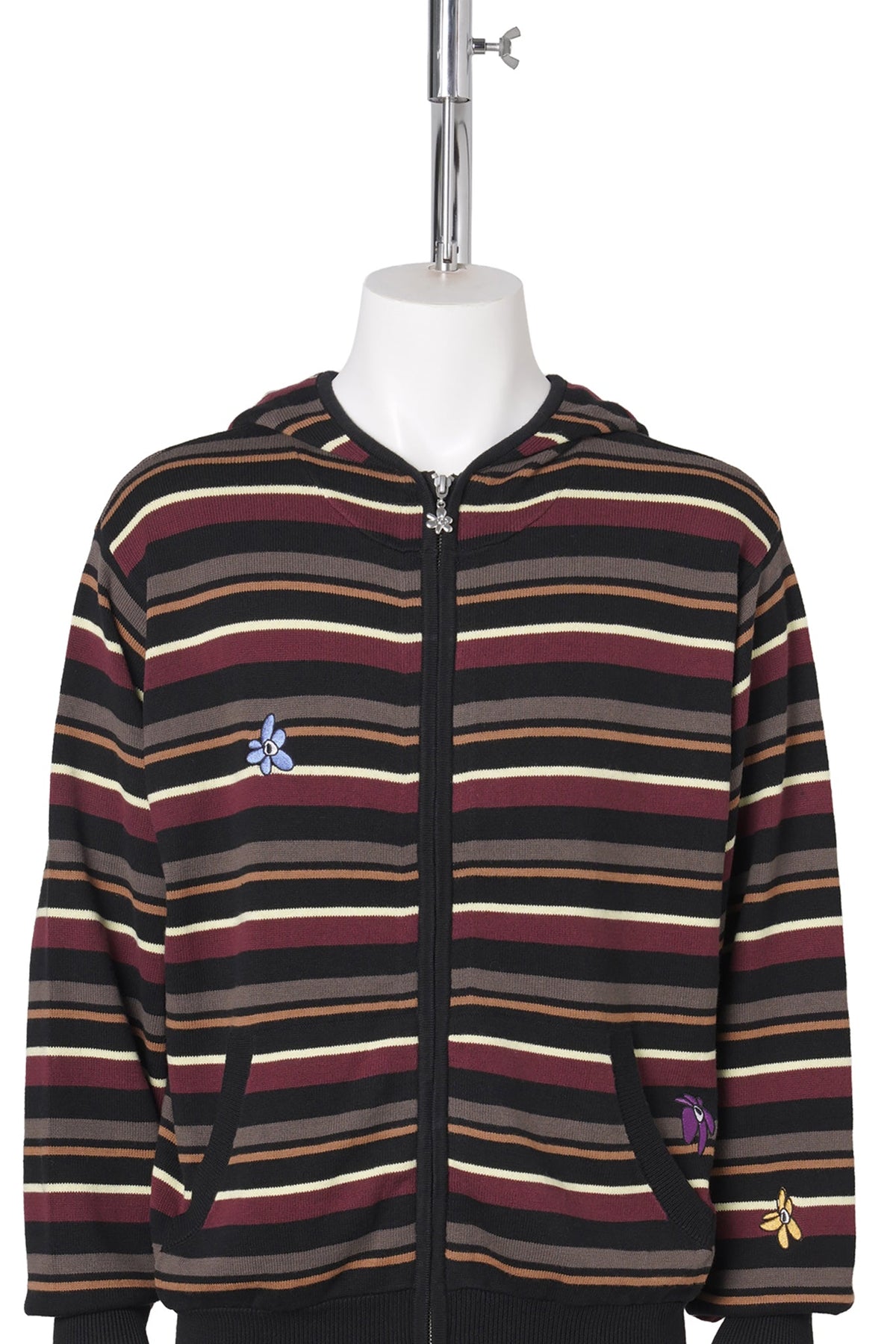NAMES GO BY HOODED ZIP THRU KNIT / MULTI
