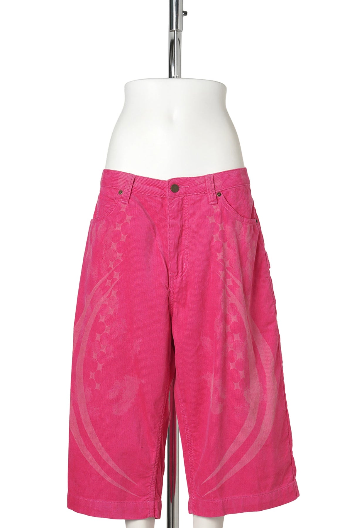 CORDUROY BAGGY LONG BERMUDAS / FUCHSIA