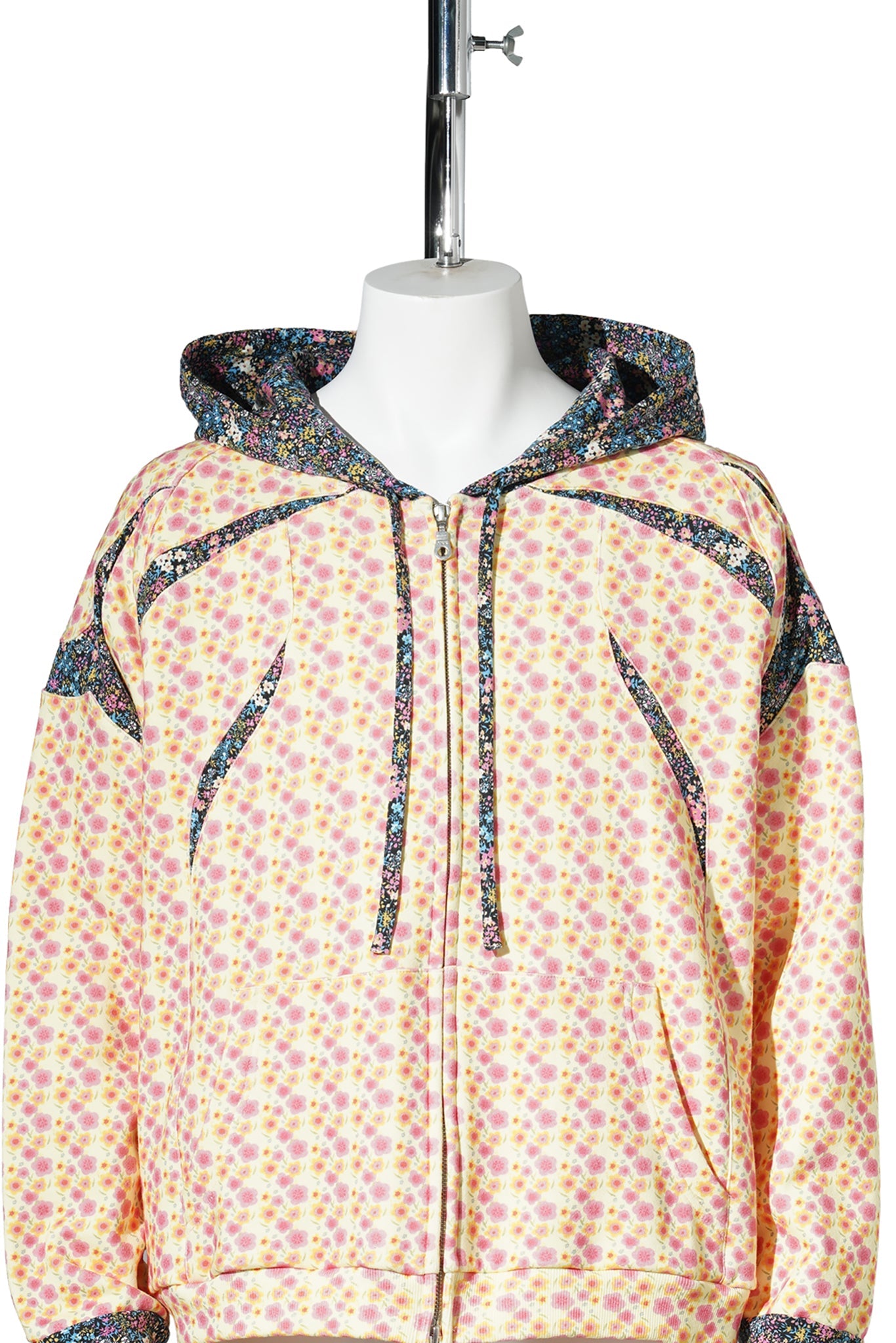 HOODIE / PINK/CREAM FLOWER