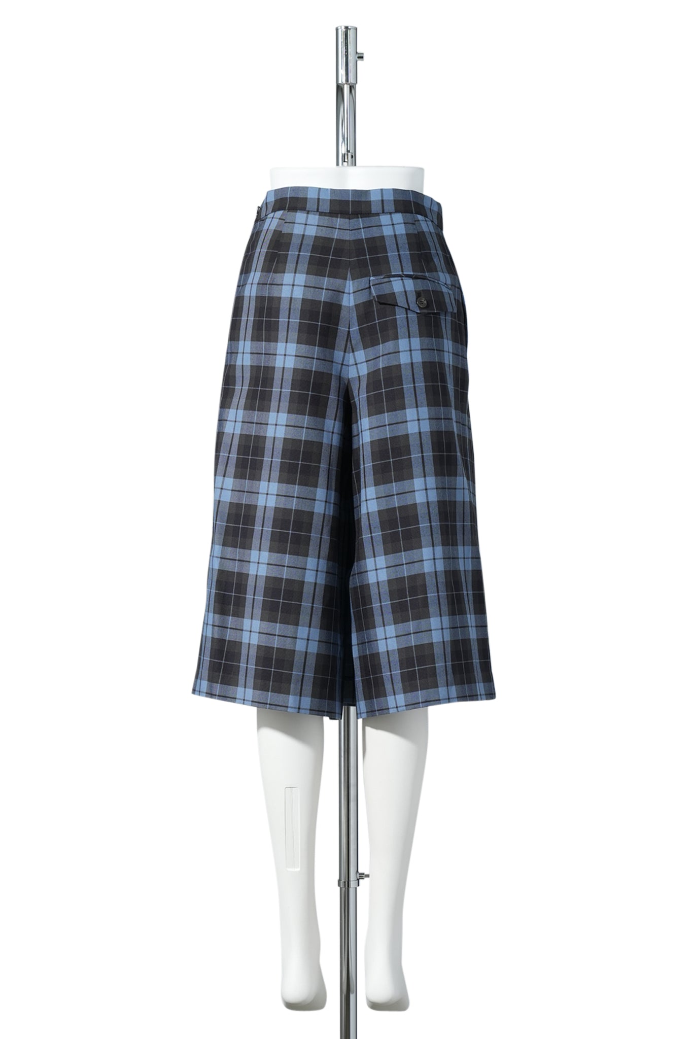 NAVY CHECK FRONT PLEATED SKORTS / NAVY CHECK