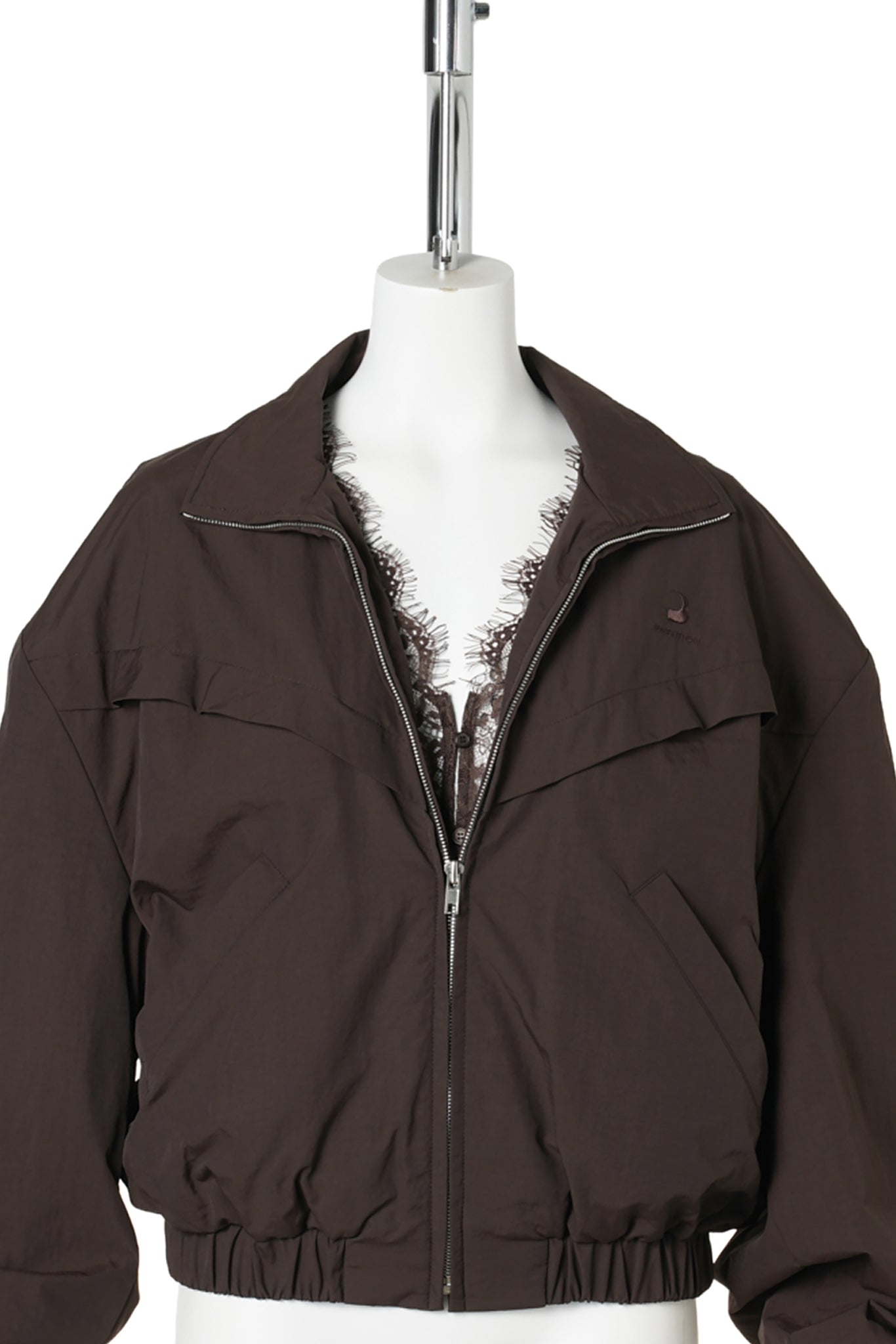 BROWN HYBRID WIND BREAKER JACKET / BROWN