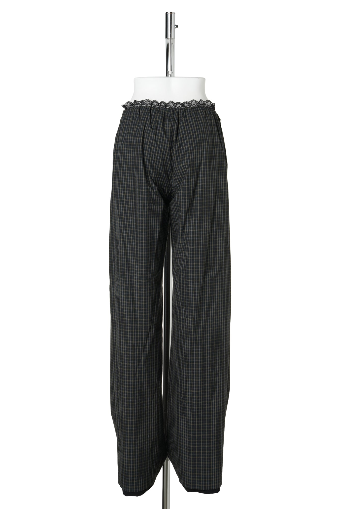 BLACK CHECK REVERSIBLE STRAIGHT PANTS / BLACK(CHECK)