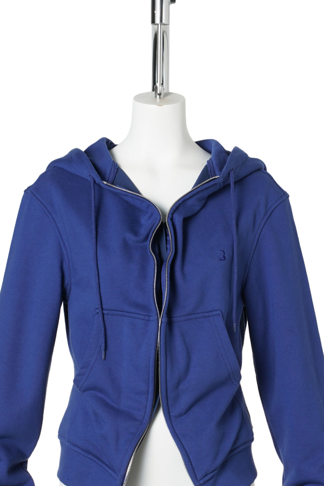BLUE DRAPED ZIP-UP HOODIE / BLUE