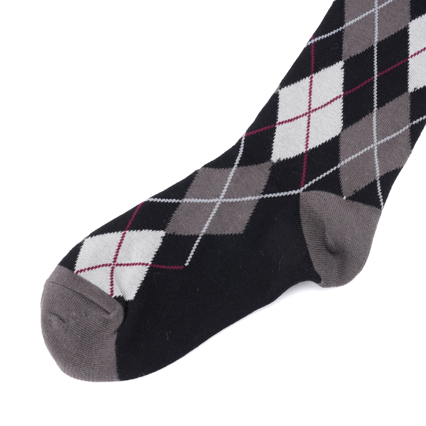 DARK GRAY ARGYLE KNEE SOCKS / DARK GRAY
