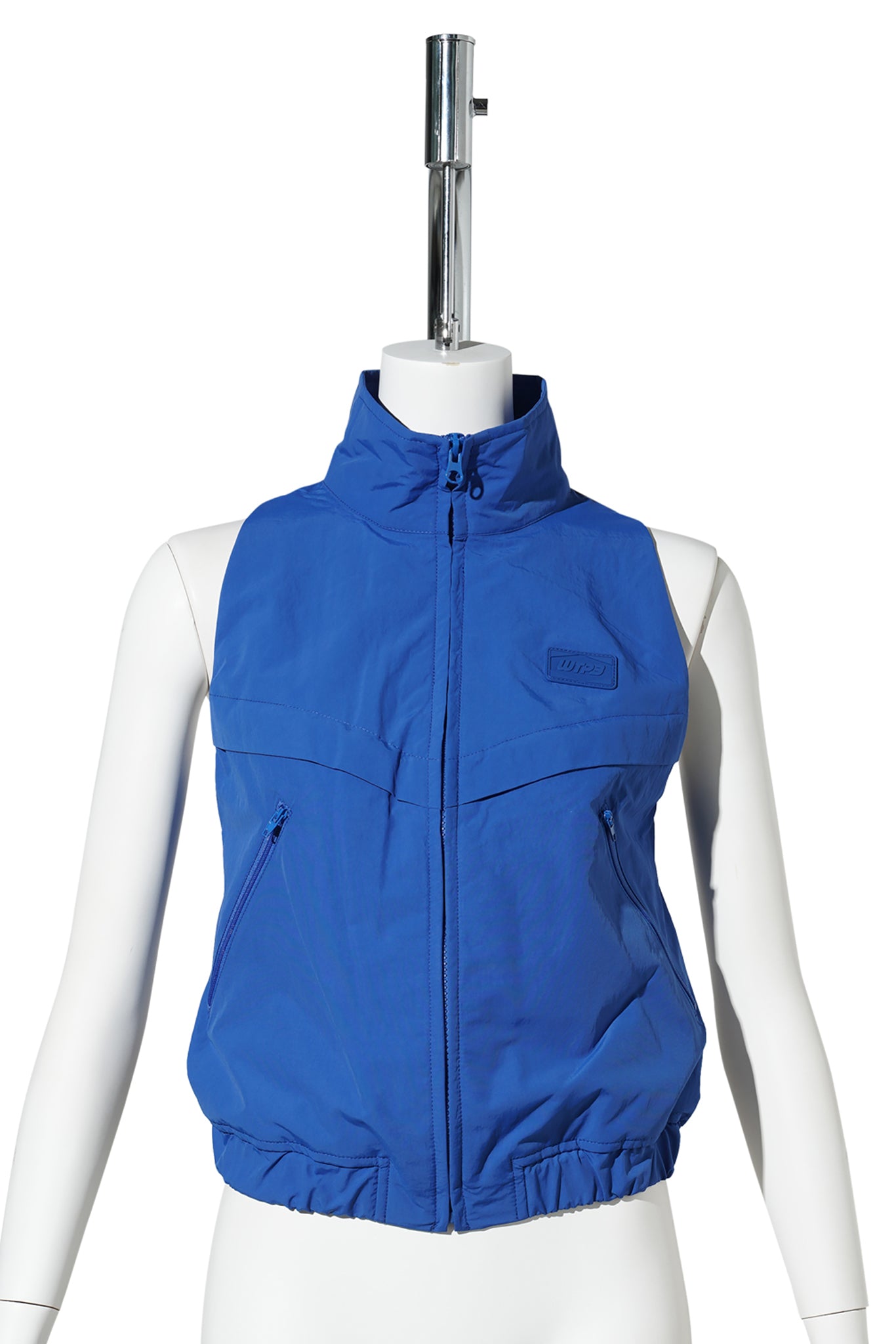 BLUE CROPPED SLEEVELESS WINDBREAKER / BLUE