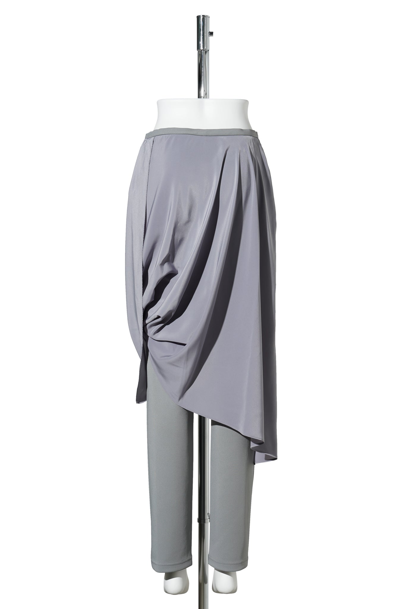 GRAY DRAPED JERSEY PANTS / GRAY
