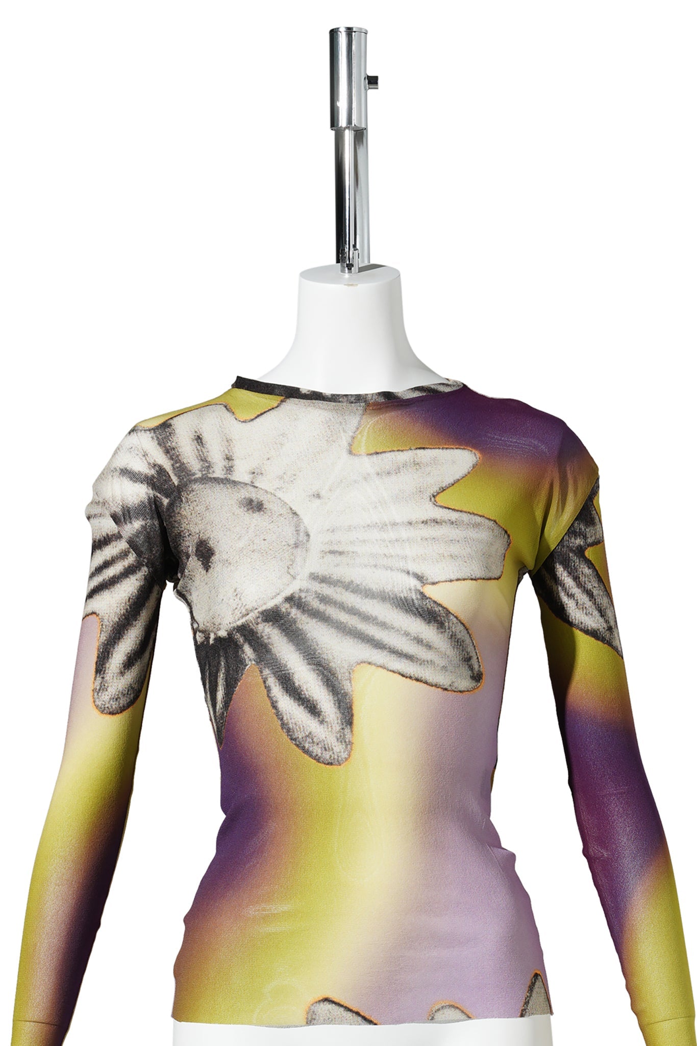 ACID FLOWER MESH TOP / LIME/PURPLE