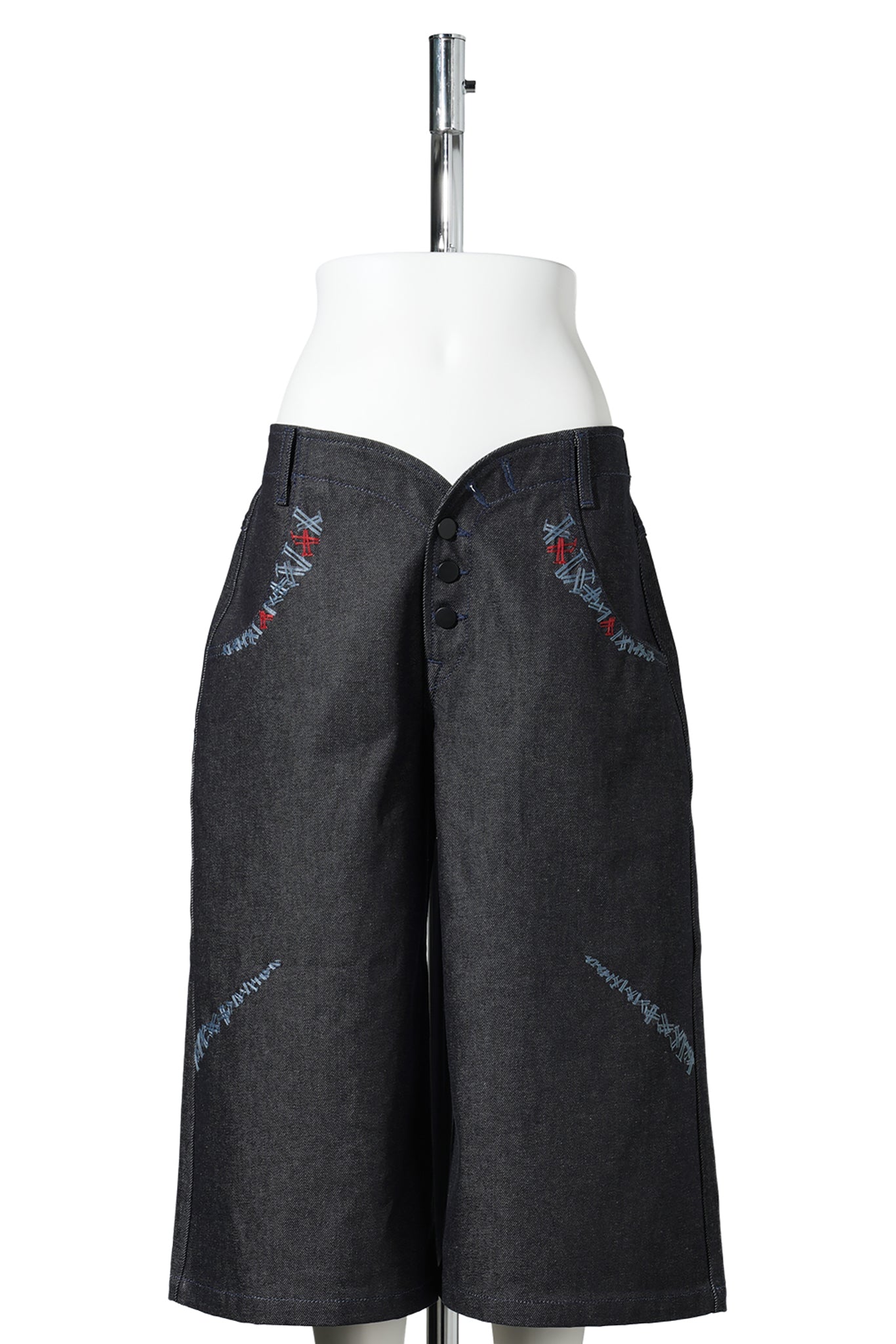 CRUSH DENIM SHORTS / DEEP BLUE