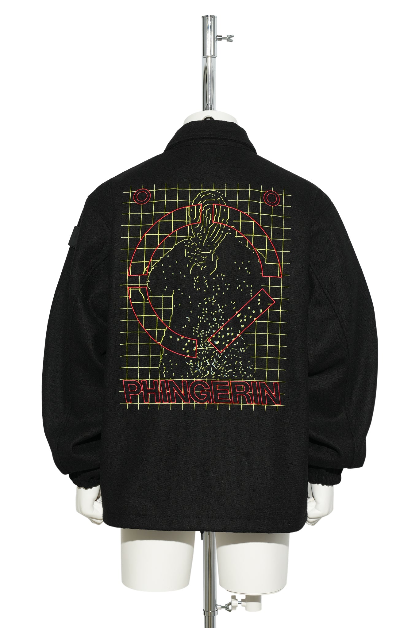 WOOL MELTON COACH JACKET / BLACK