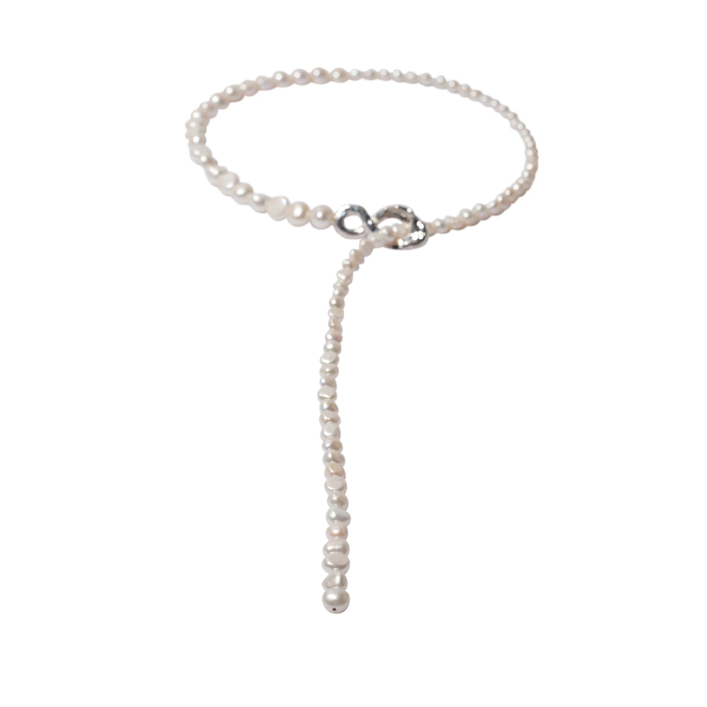 BAROQUE PEARL ∞LARIAT NECAKLACE / 07:SLV