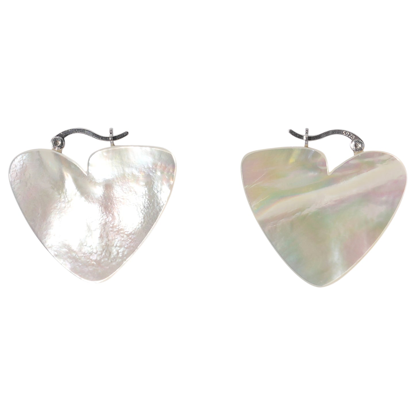 HOWRAW HEART PLATE EARRINGS / 01:WHITE