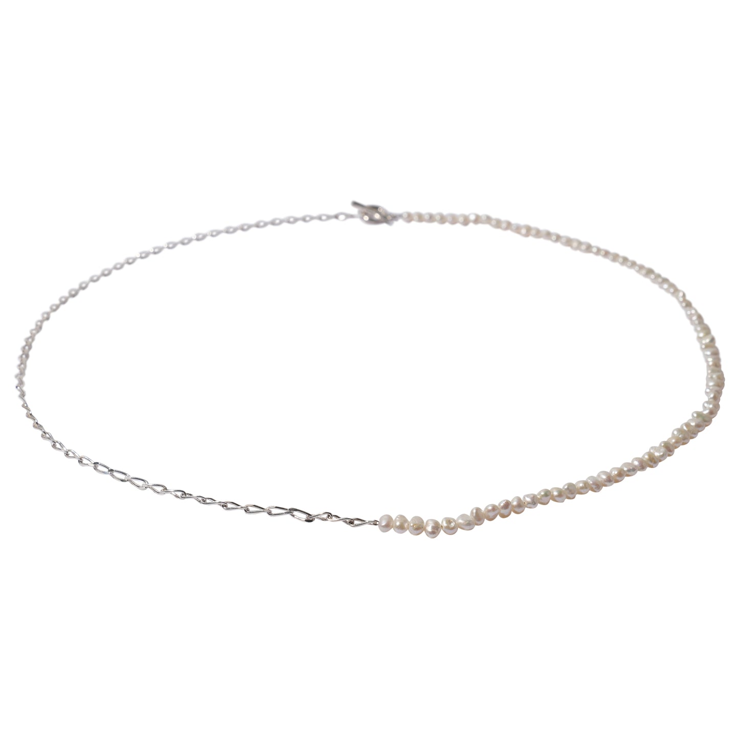 BAROQUE PEARL CHAIN 3WAY NECKLACE 80 / 07:SLV