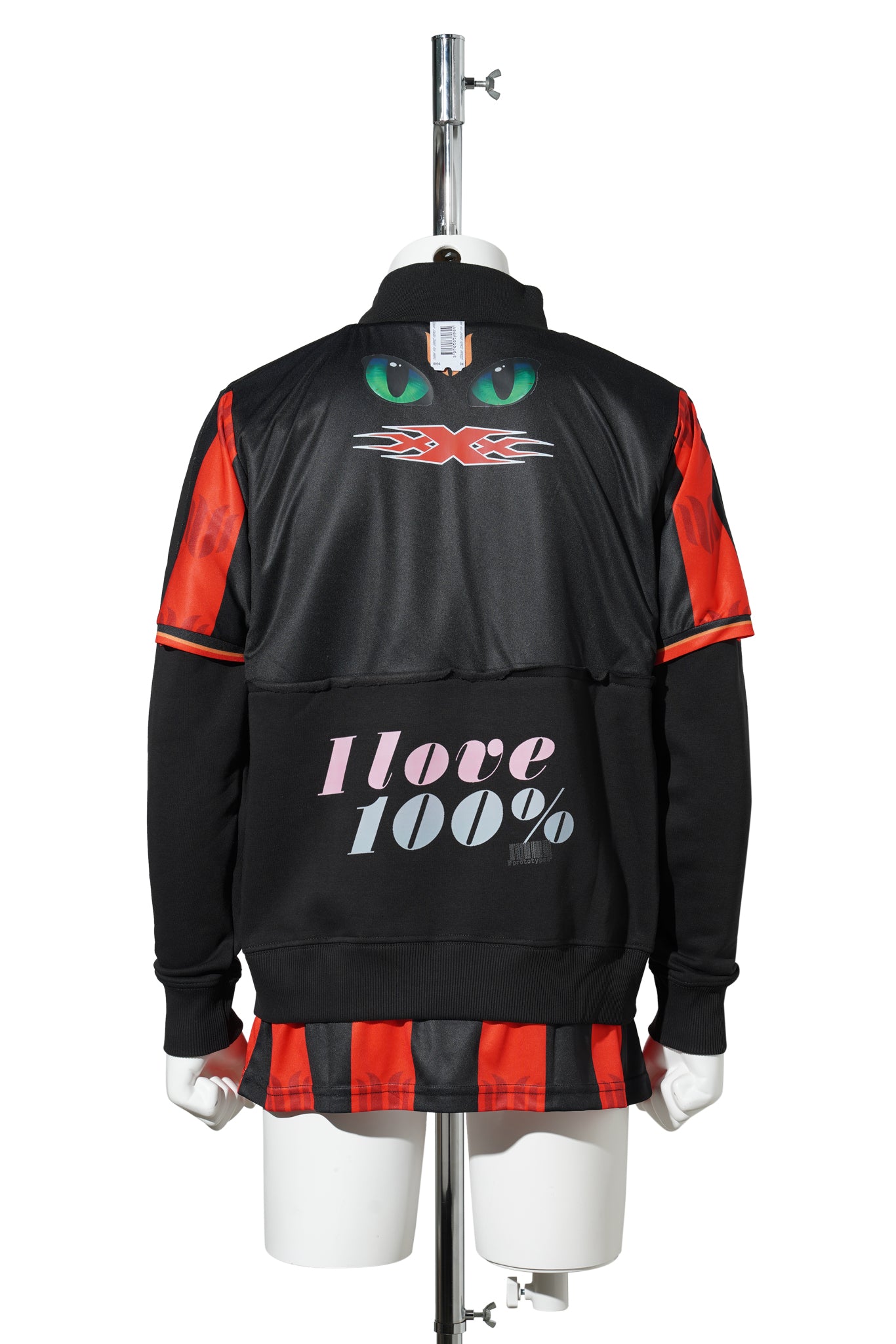 VINTAGE SPORTSWEAR BLACK FOOTBALL SHIRT ZIP UP / BLACK